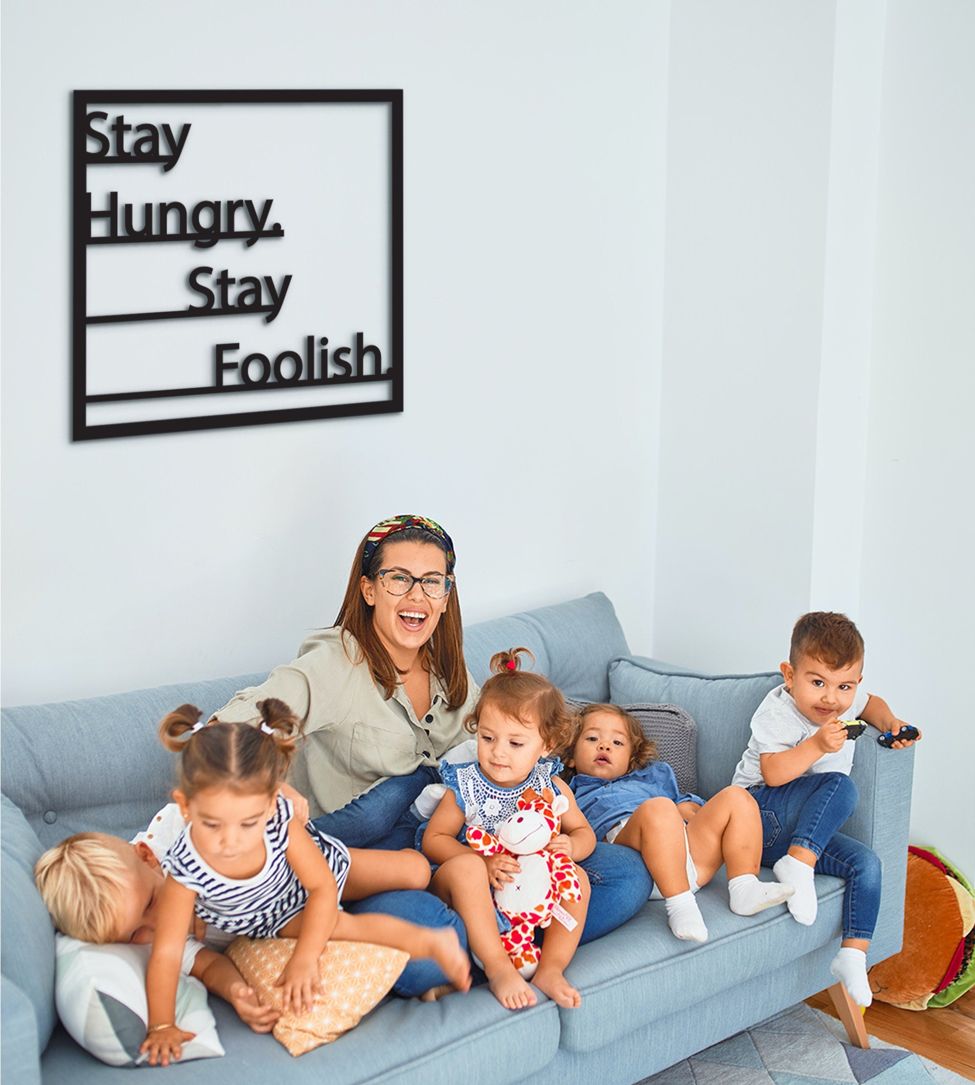 Stay Hungry Stay Foolish Wood Wall Decor: Motivational Office Art