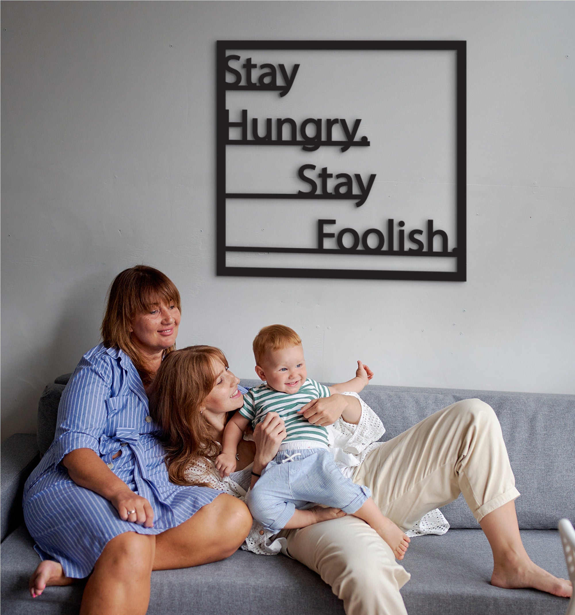 Stay Hungry Stay Foolish Wood Wall Decor: Motivational Office Art