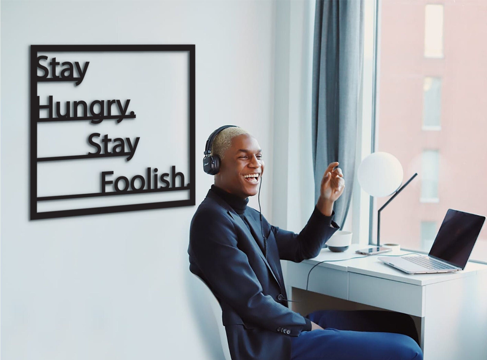 Stay Hungry Stay Foolish Wood Wall Decor: Motivational Office Art