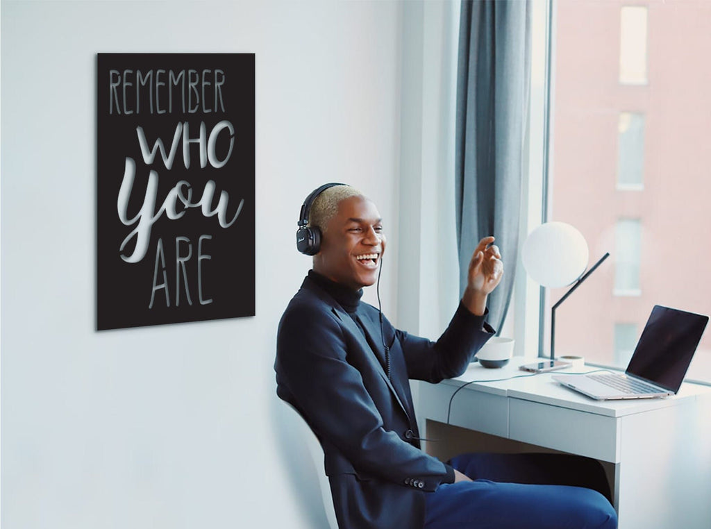 Remember Who You Are Wood Wall Decor: Motivational Office Art