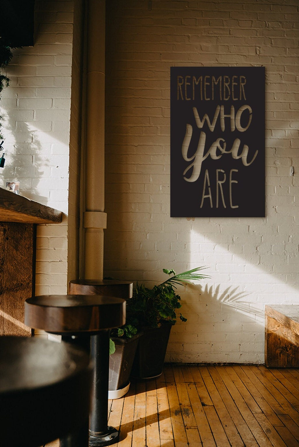 Remember Who You Are Wood Wall Decor: Motivational Office Art