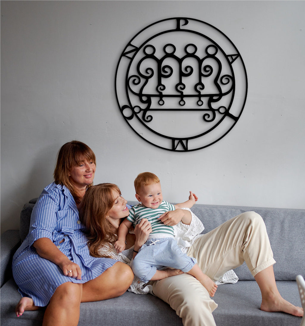 King Paimon Sigil Wood Wall Art: Elegant Office Decor