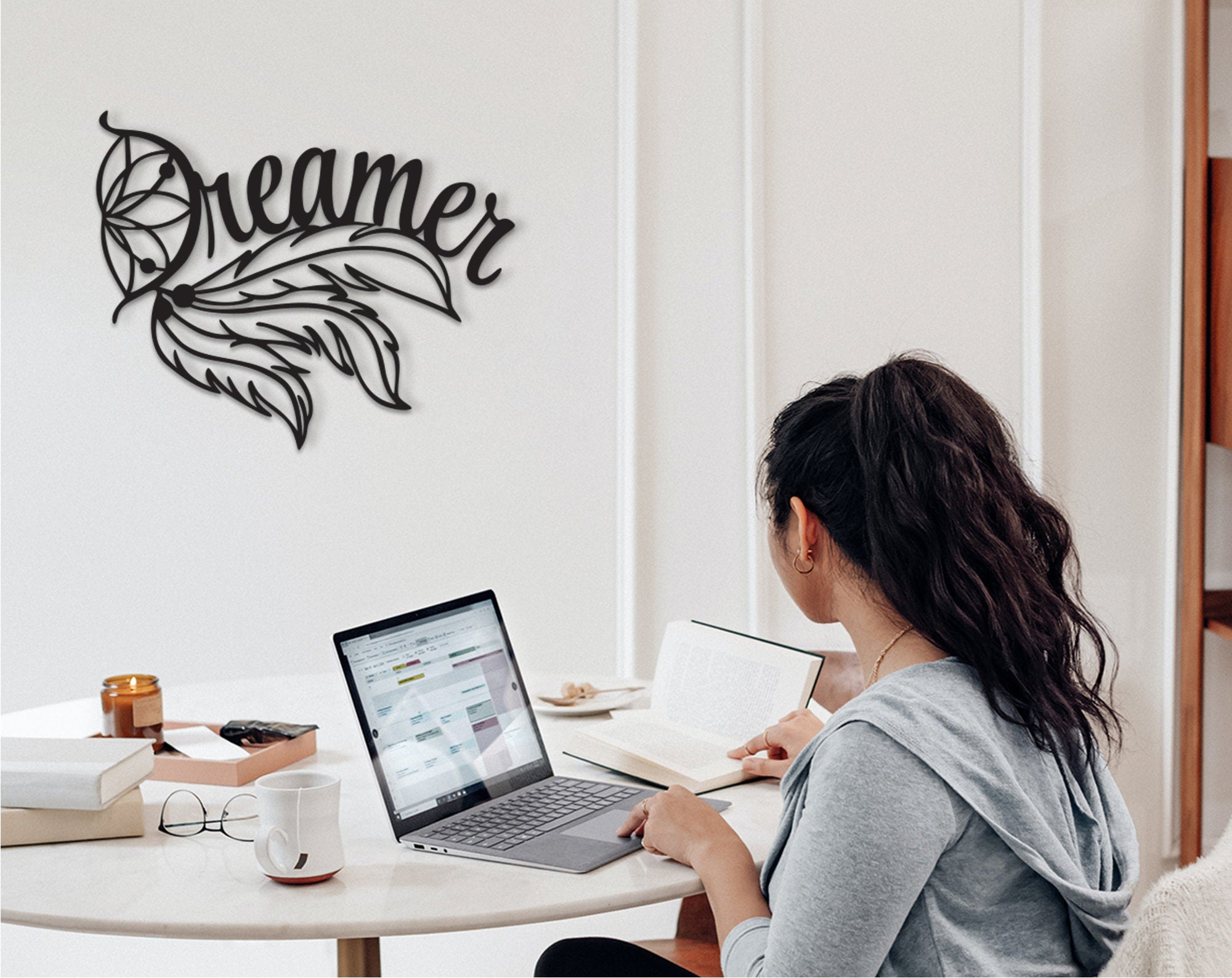Dreamer Decor: Laser Cut Wood Wall Art, Motivational Sign