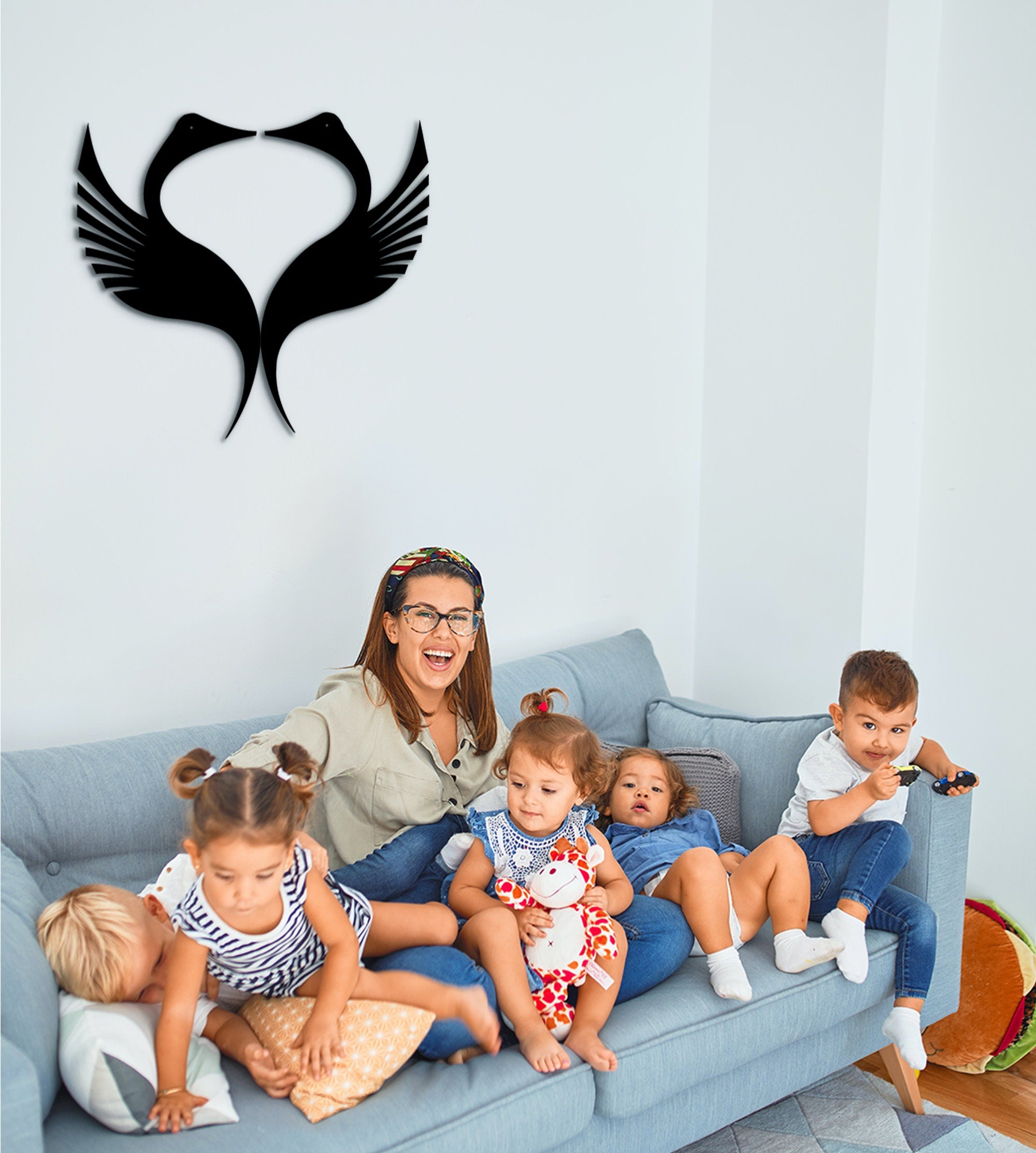 Black Swan Wood Wall Art: Minimalist Home Decor