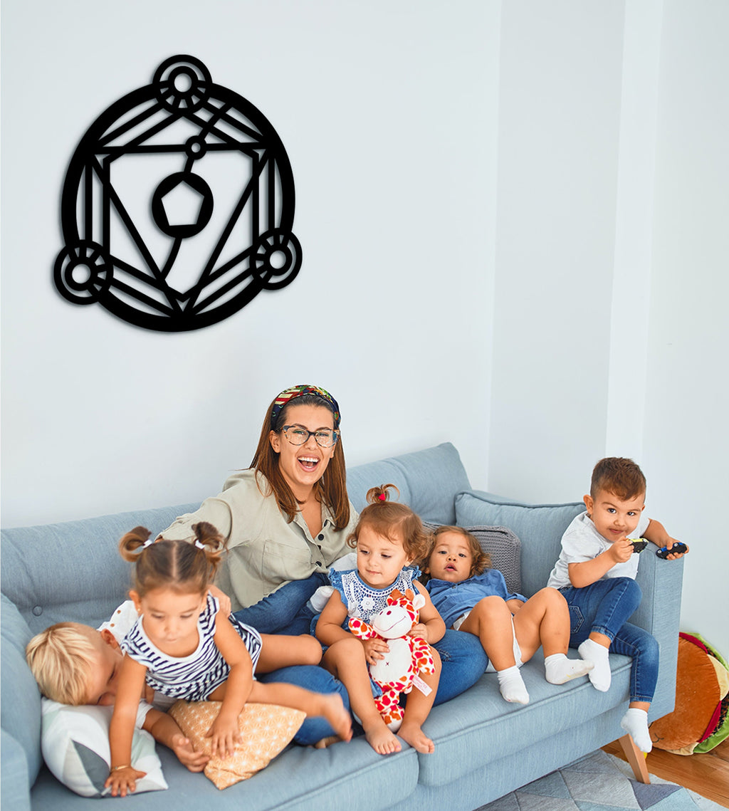 Metatron's Cube Wood Art: Geometric Wall Decor