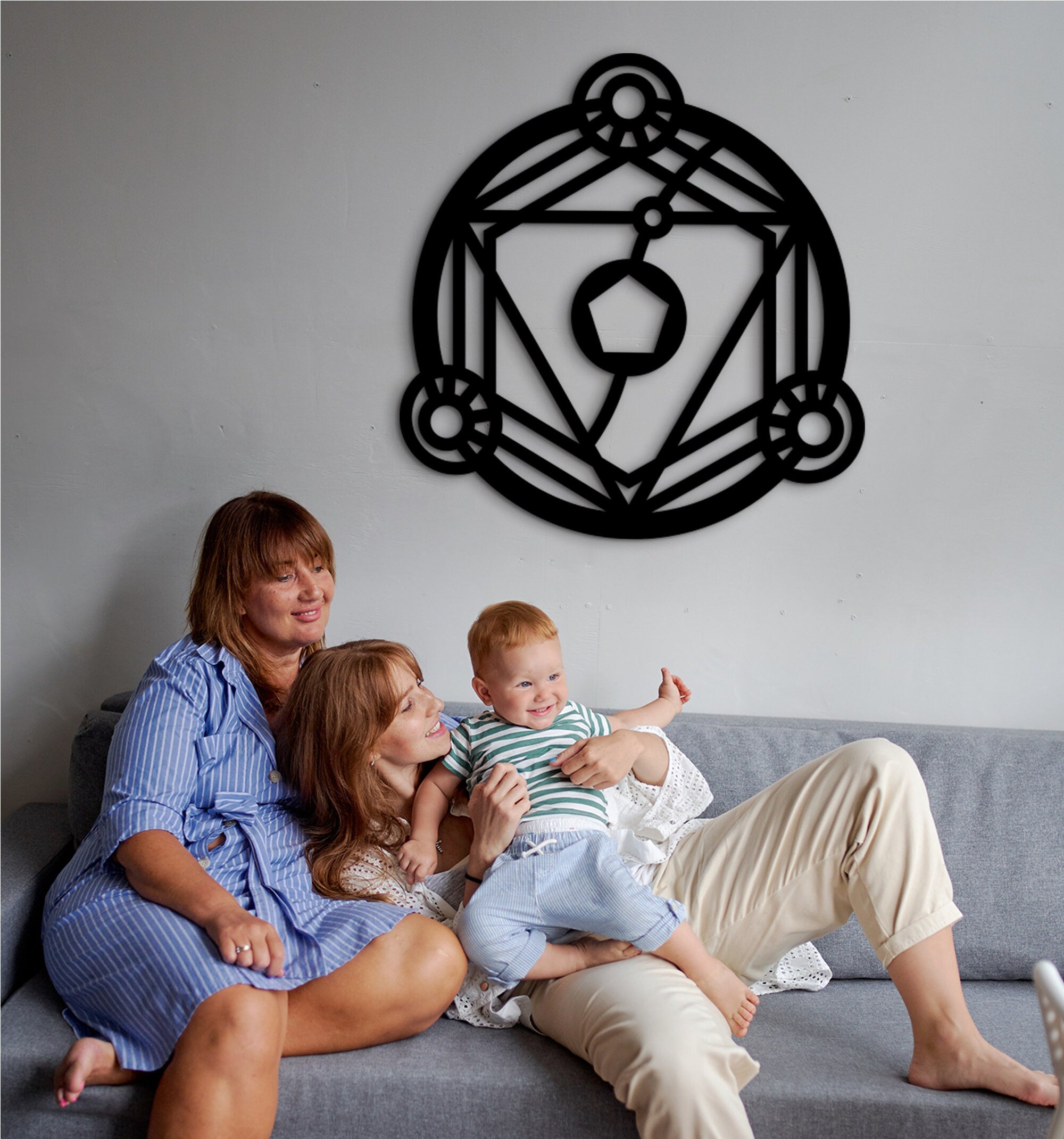 Metatron's Cube Wood Art: Geometric Wall Decor