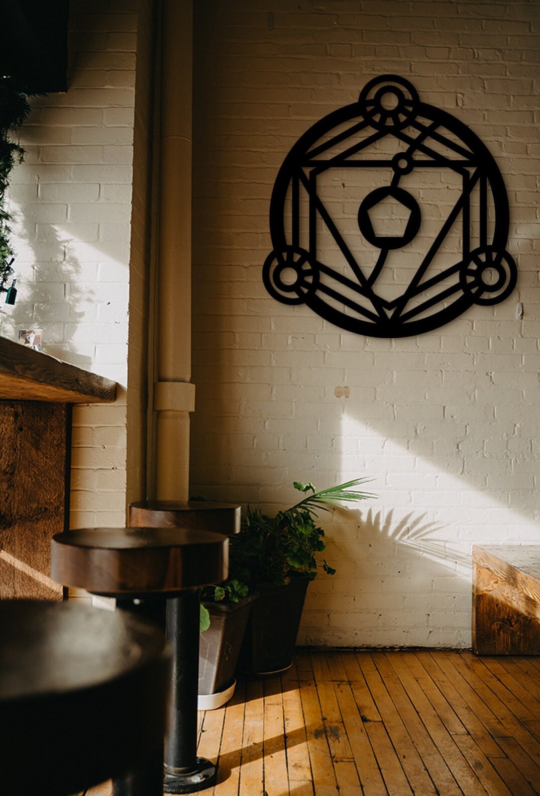 Metatron's Cube Wood Art: Geometric Wall Decor