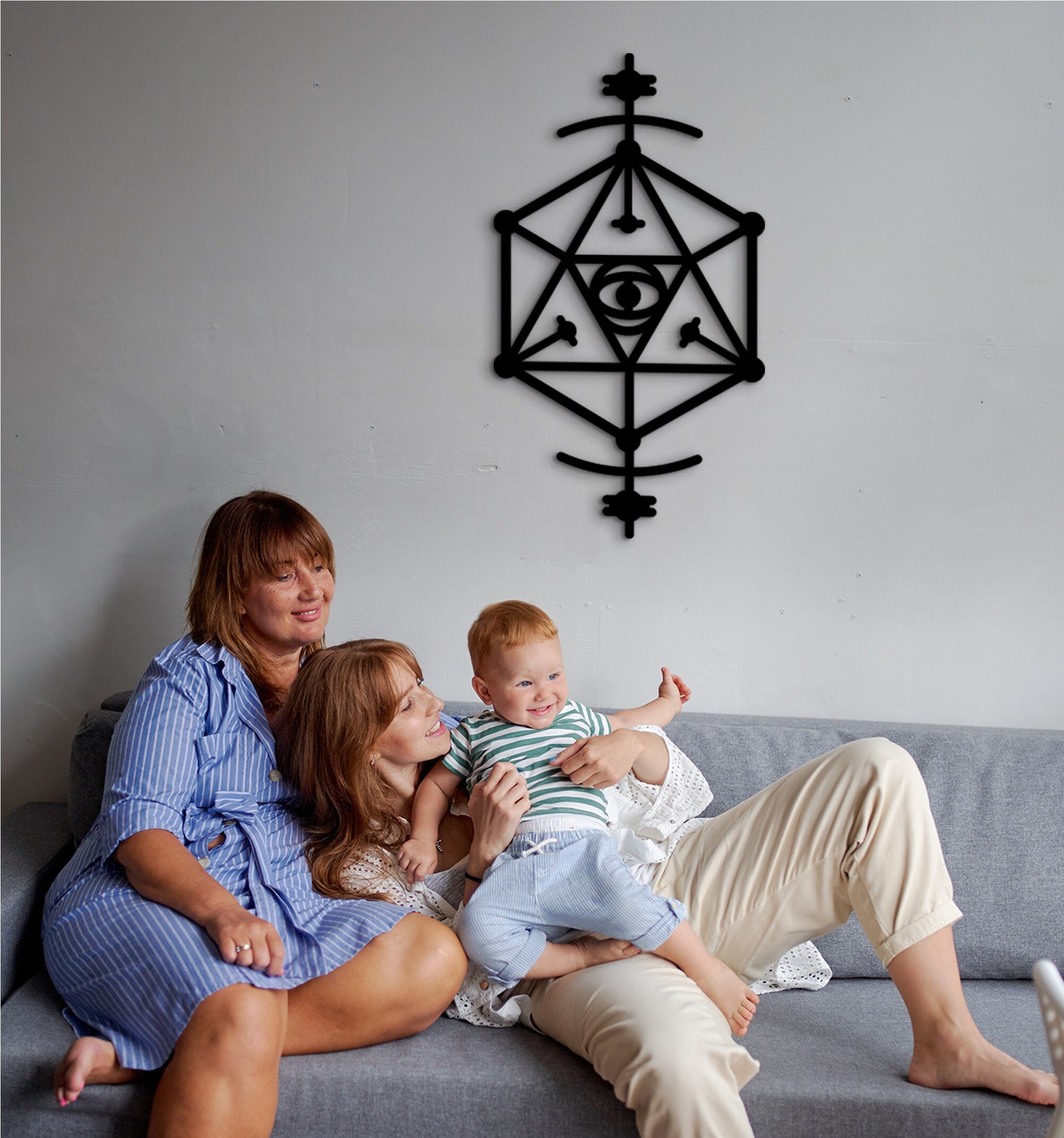 Sacred Geometry Wood Wall Art: Mandala Yoga Decor