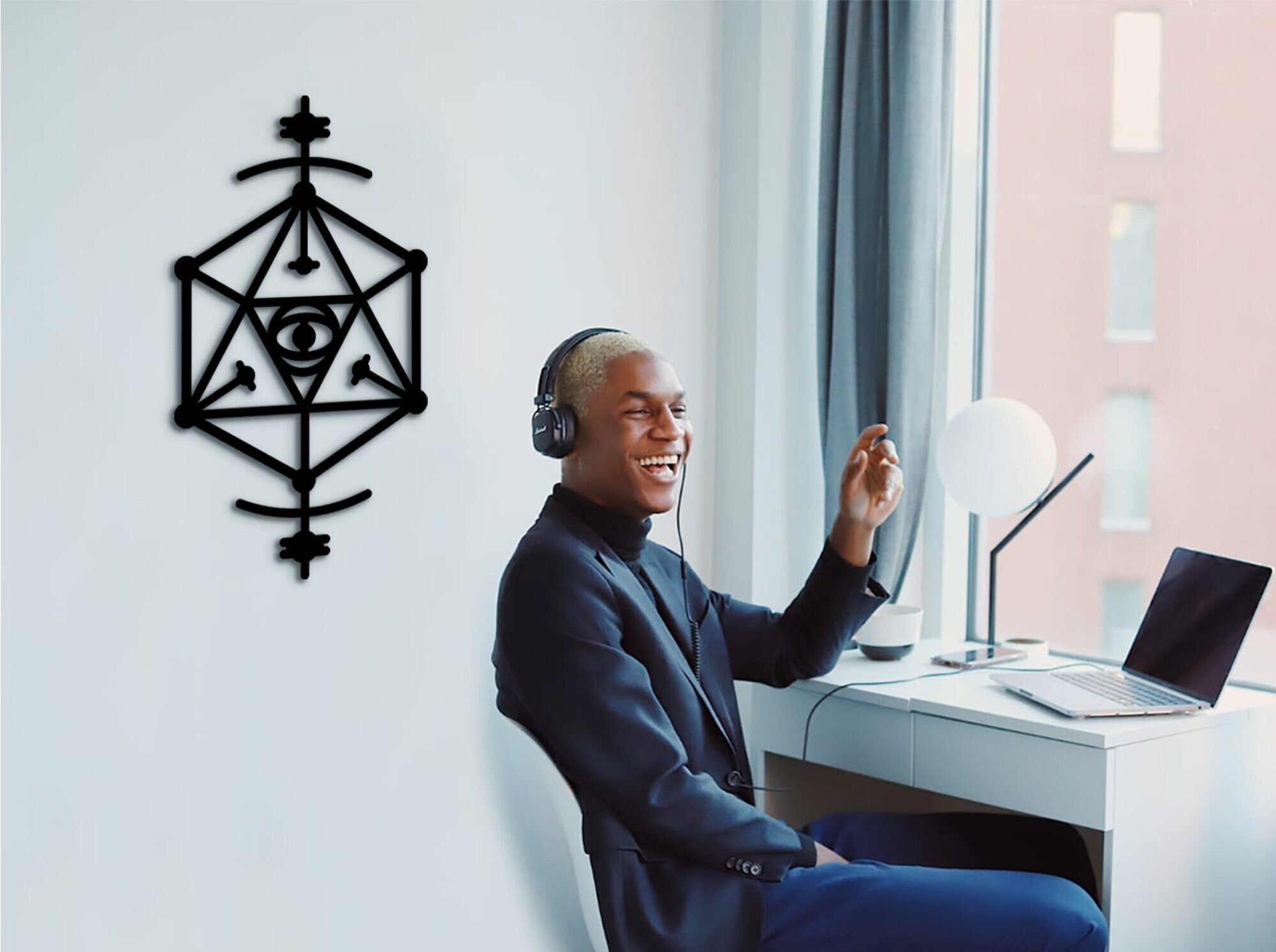 Sacred Geometry Wood Wall Art: Mandala Yoga Decor