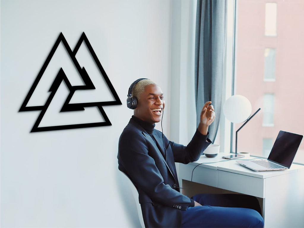 Valknut Wood Wall Art: Viking Norse Decor