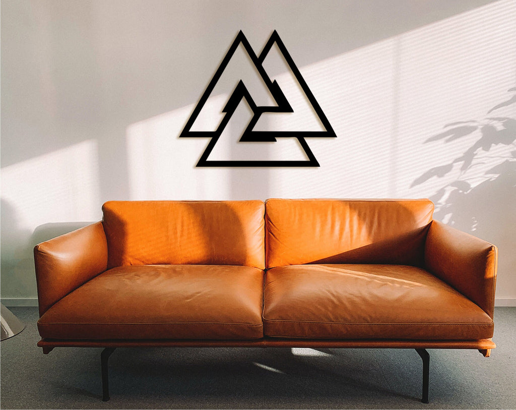 Valknut Wood Wall Art: Viking Norse Decor