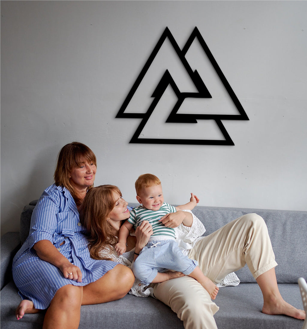 Valknut Wood Wall Art: Viking Norse Decor