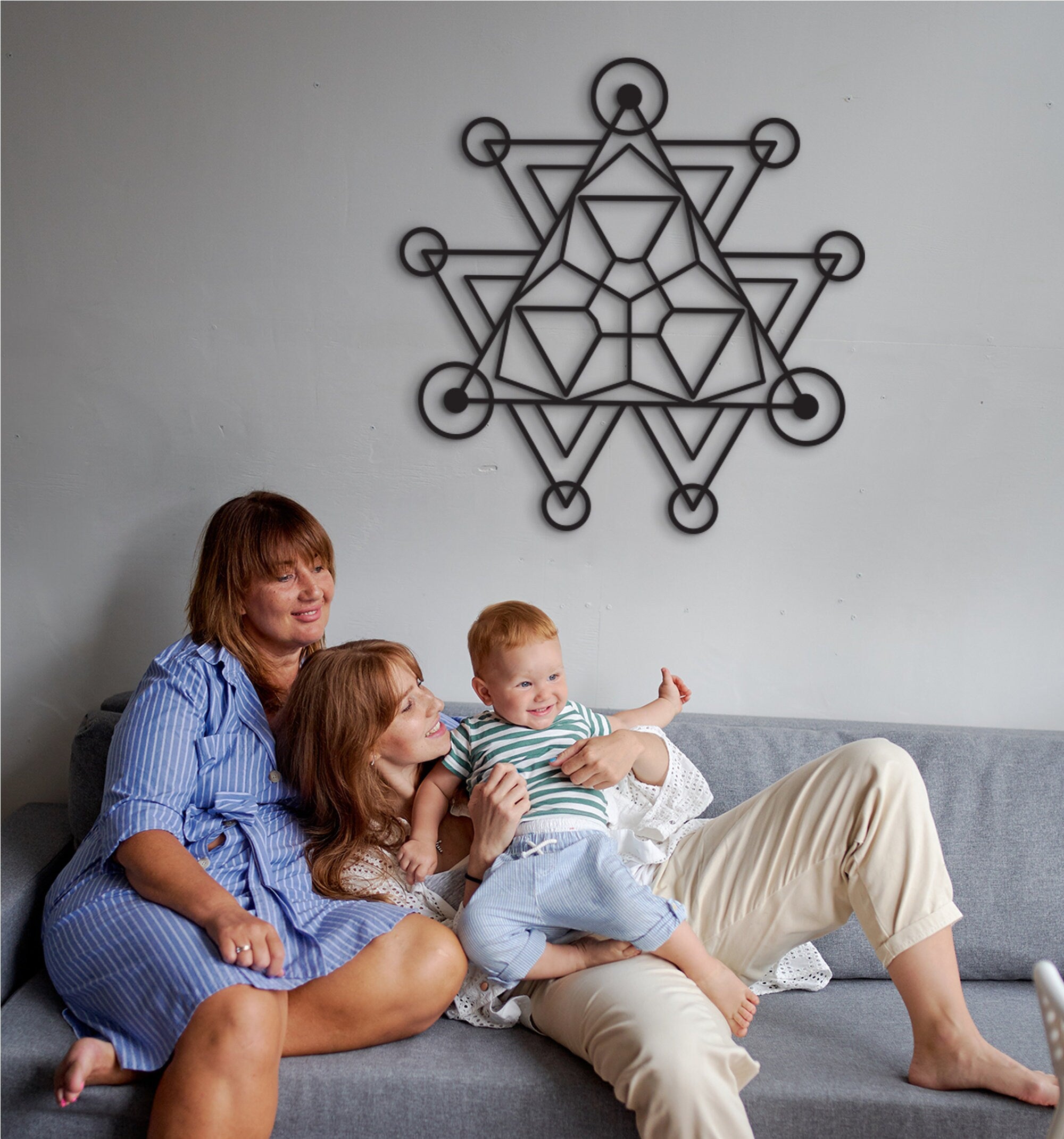 Tetrahedron Wall Art: Sacred Geometry Wood Wall Hanging