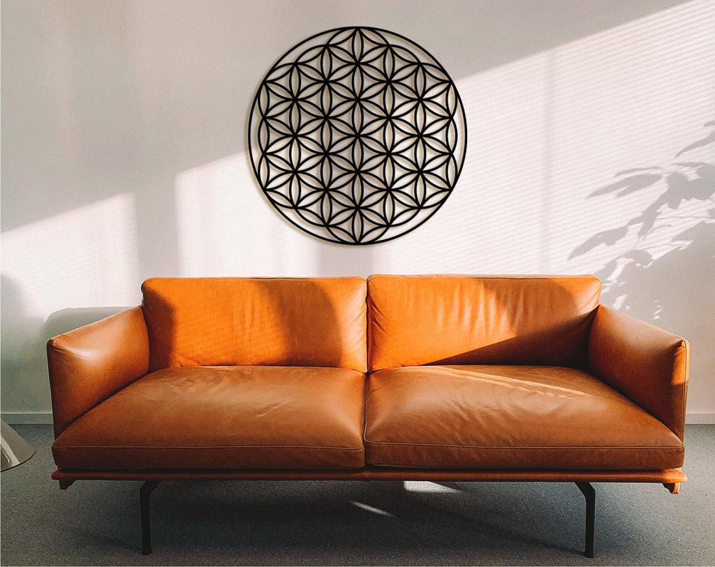 Flower of Life Wood Wall Art: Sacred Geometry Decor