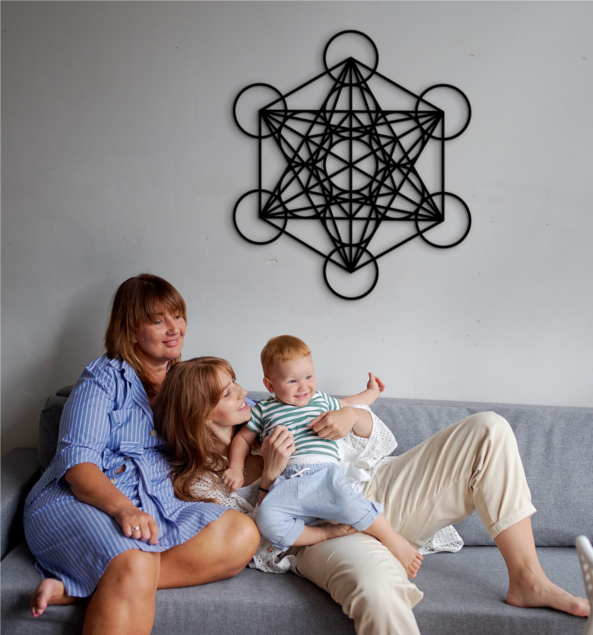 Metatron's Cube Wall Art: Sacred Geometry Mandala Decor