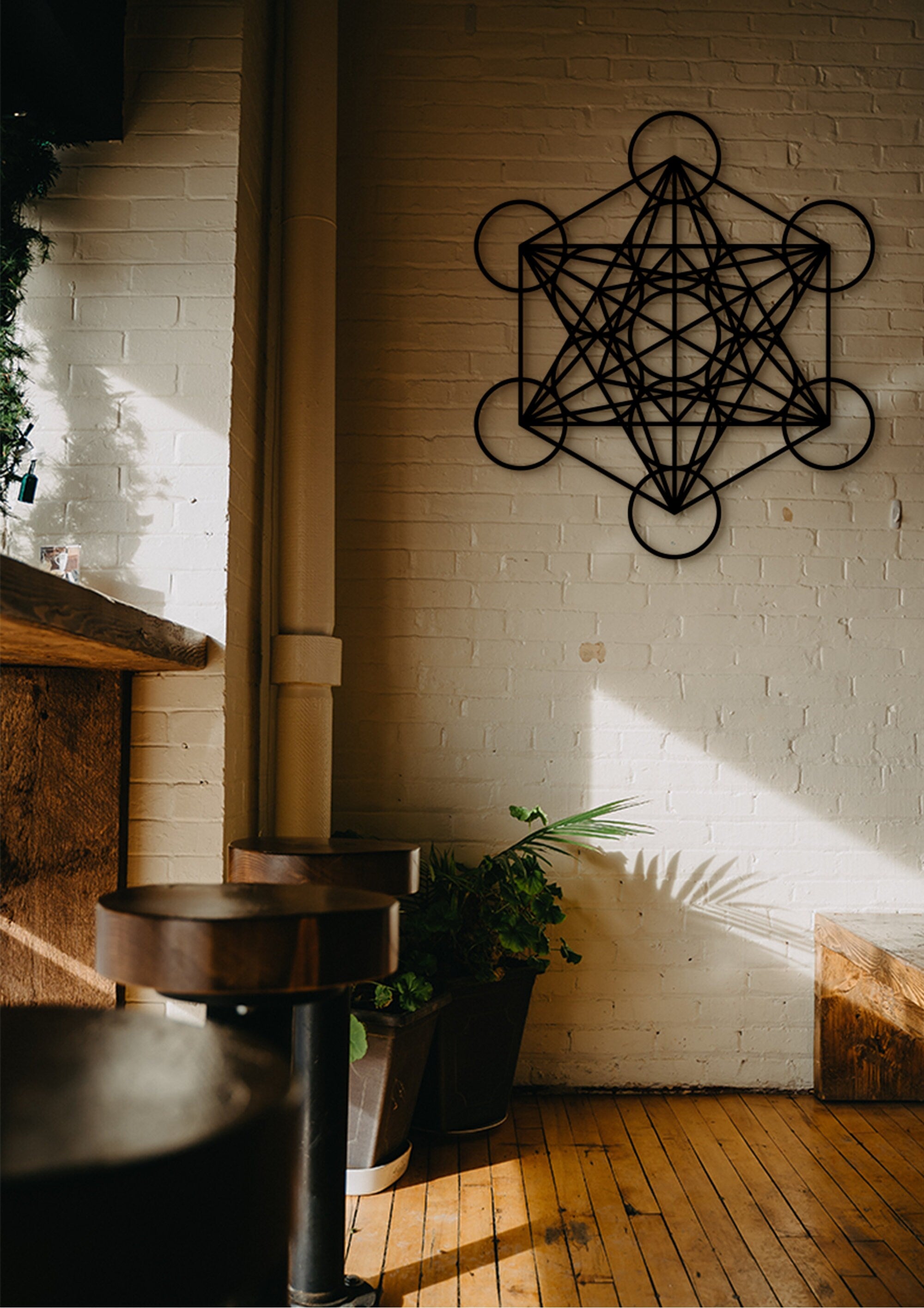 Metatron's Cube Wall Art: Sacred Geometry Mandala Decor