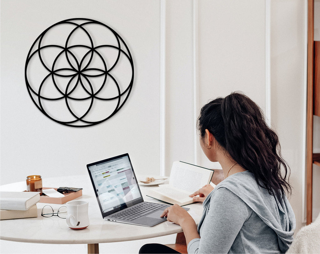 Seed of Life Wall Art: Sacred Geometry Decor - Yoga, Meditation