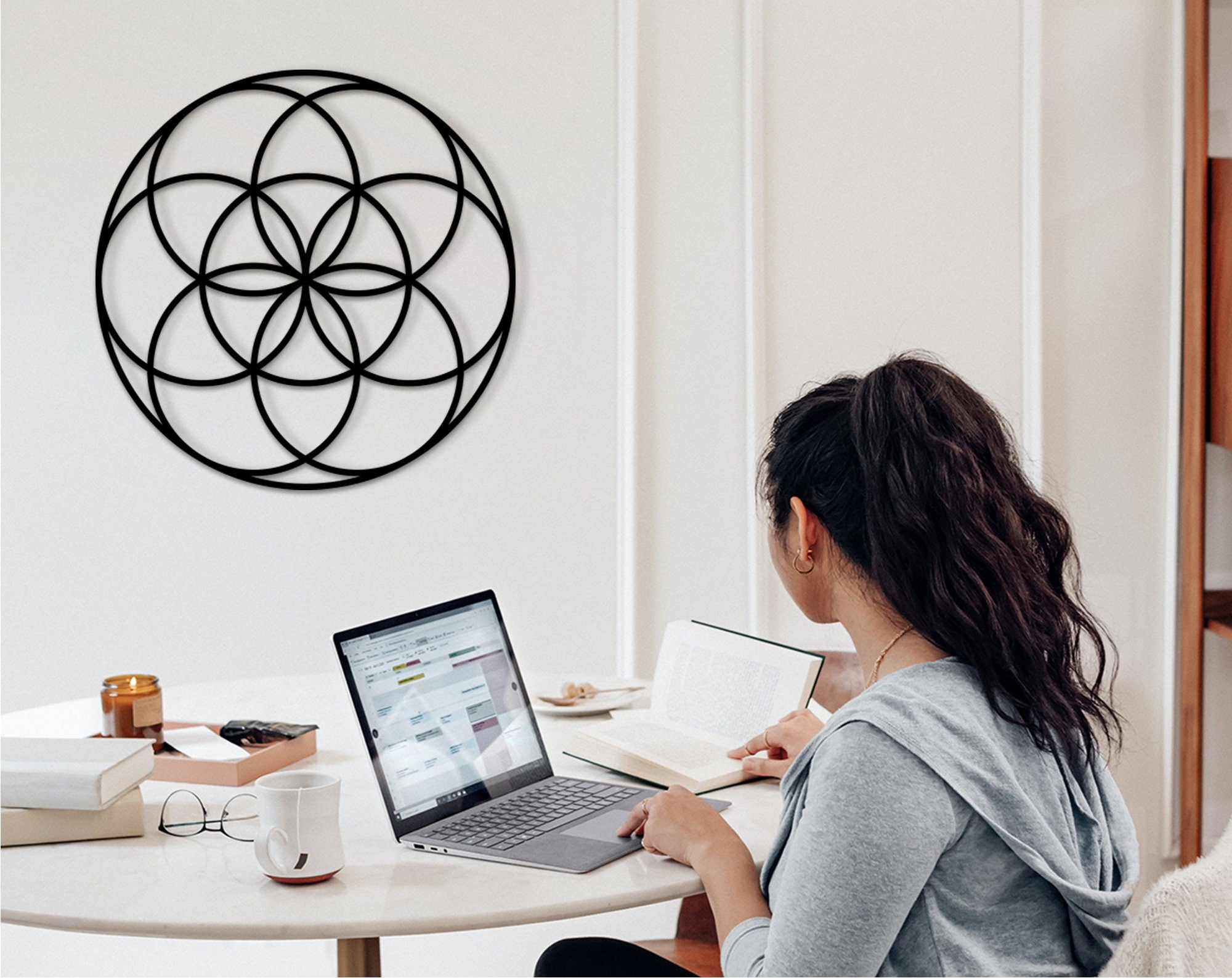 Seed of Life Wall Art: Sacred Geometry Decor - Yoga, Meditation