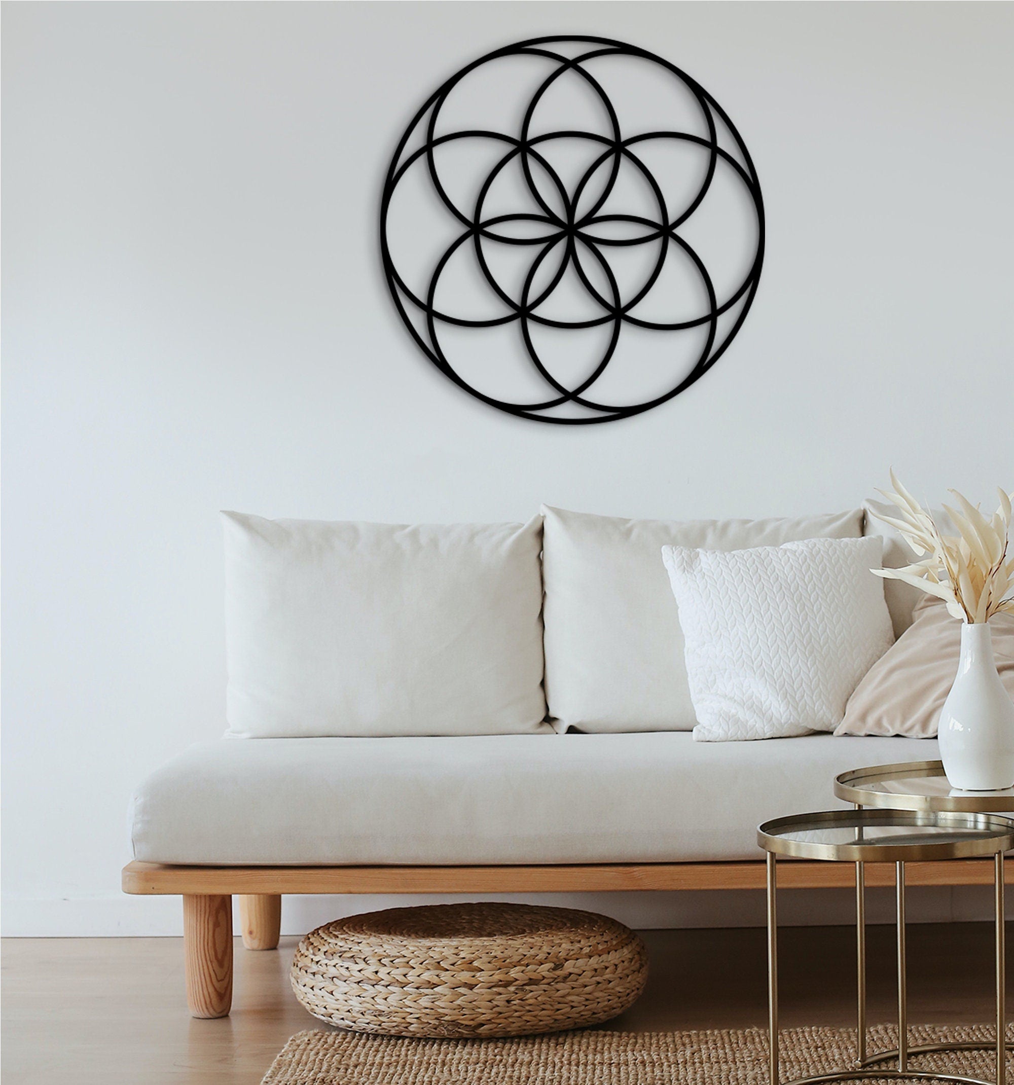 Seed of Life Wall Art: Sacred Geometry Decor - Yoga, Meditation