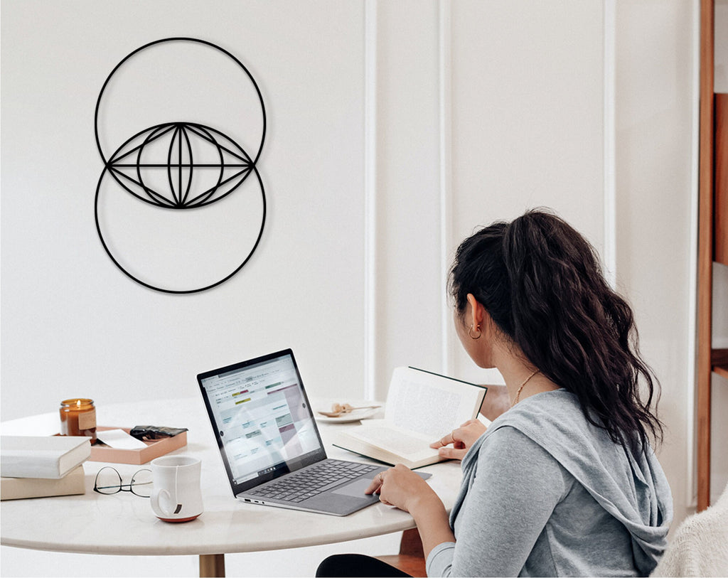 Vesica Piscis Wall Art: Sacred Geometry Wood Decor