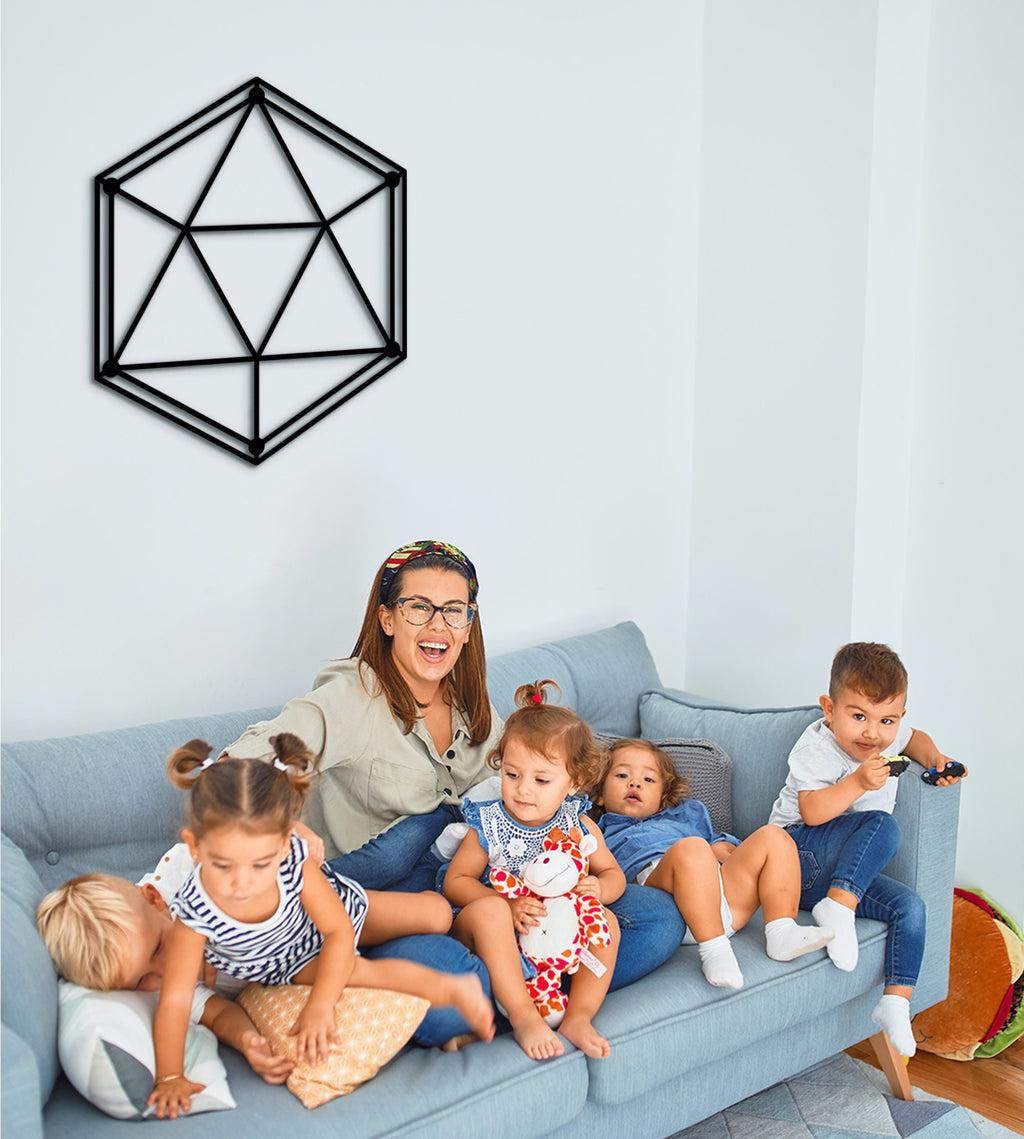 D20 Icosahedron Wall Decor: Sacred Geometry Gamer Gift