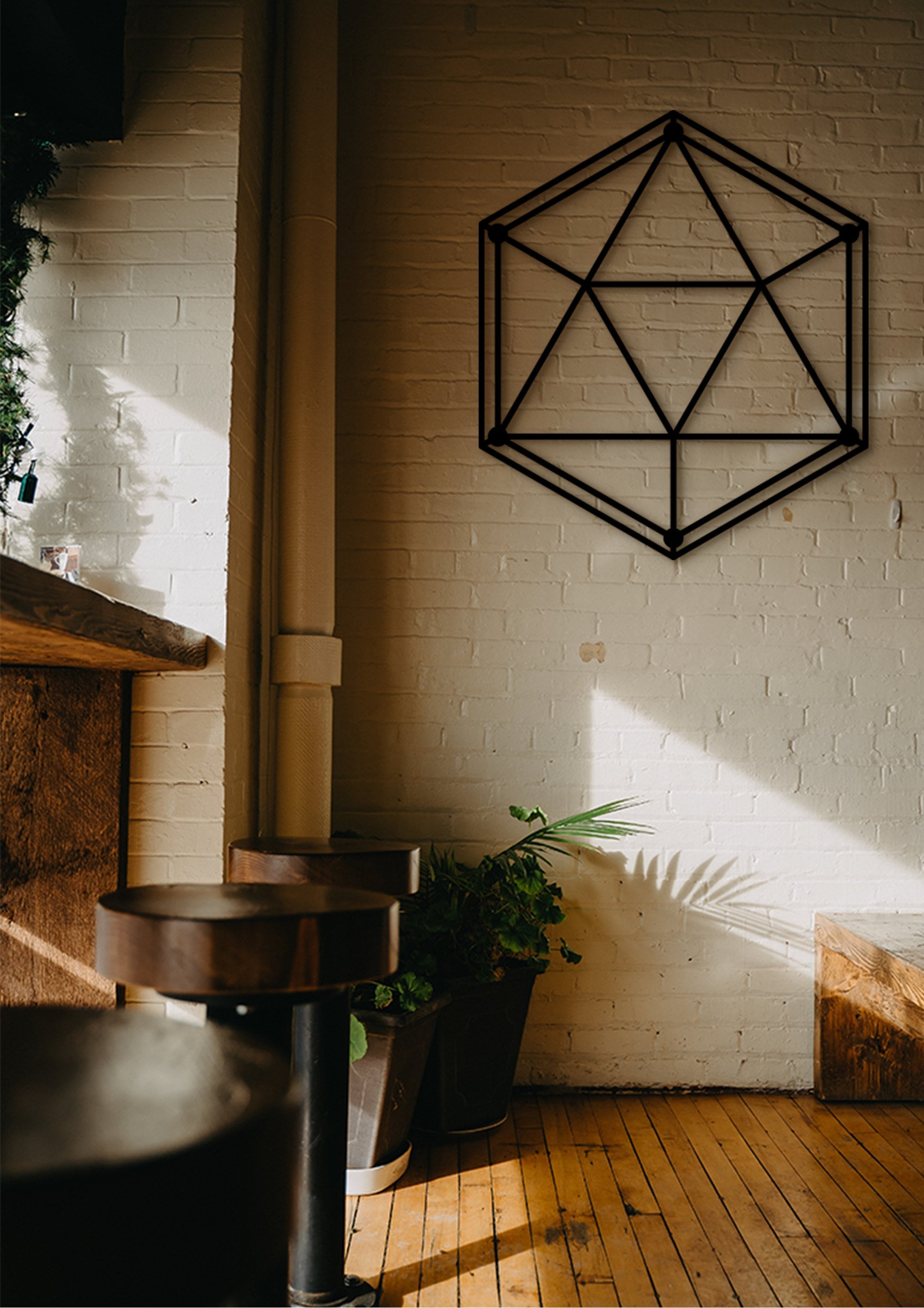 D20 Icosahedron Wall Decor: Sacred Geometry Gamer Gift