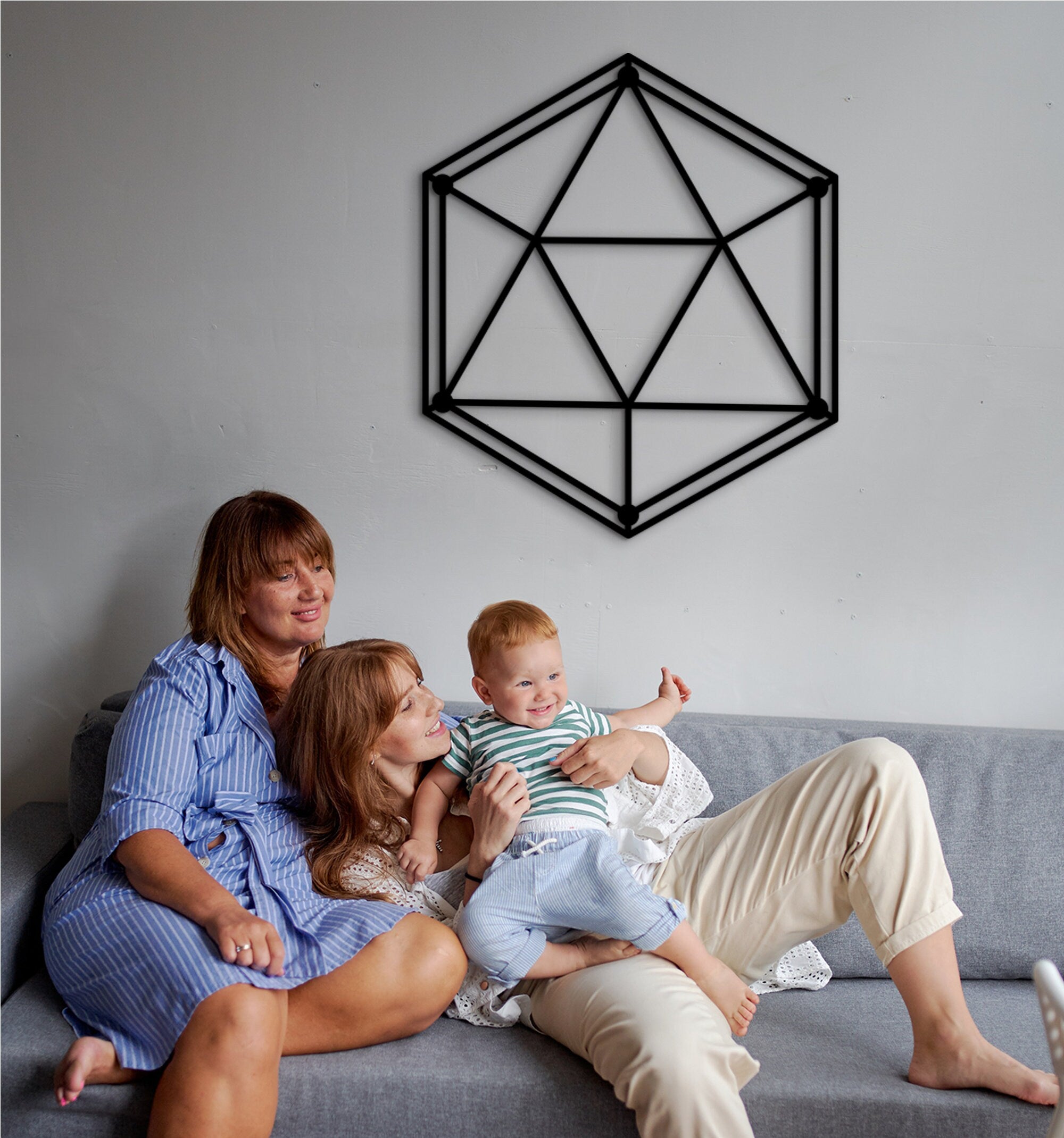 D20 Icosahedron Wall Decor: Sacred Geometry Gamer Gift