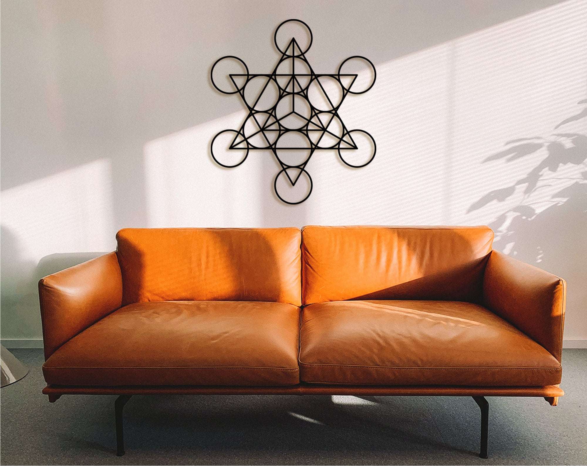 Wood Star Tetrahedron Wall Decor: Sacred Geometry Art