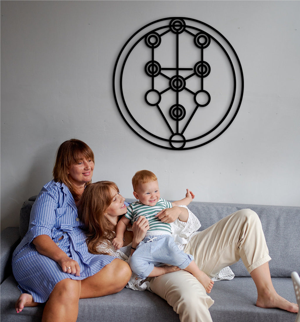 Kabbalah Tree of Life Wood Wall Art: Sacred Geometry Decor