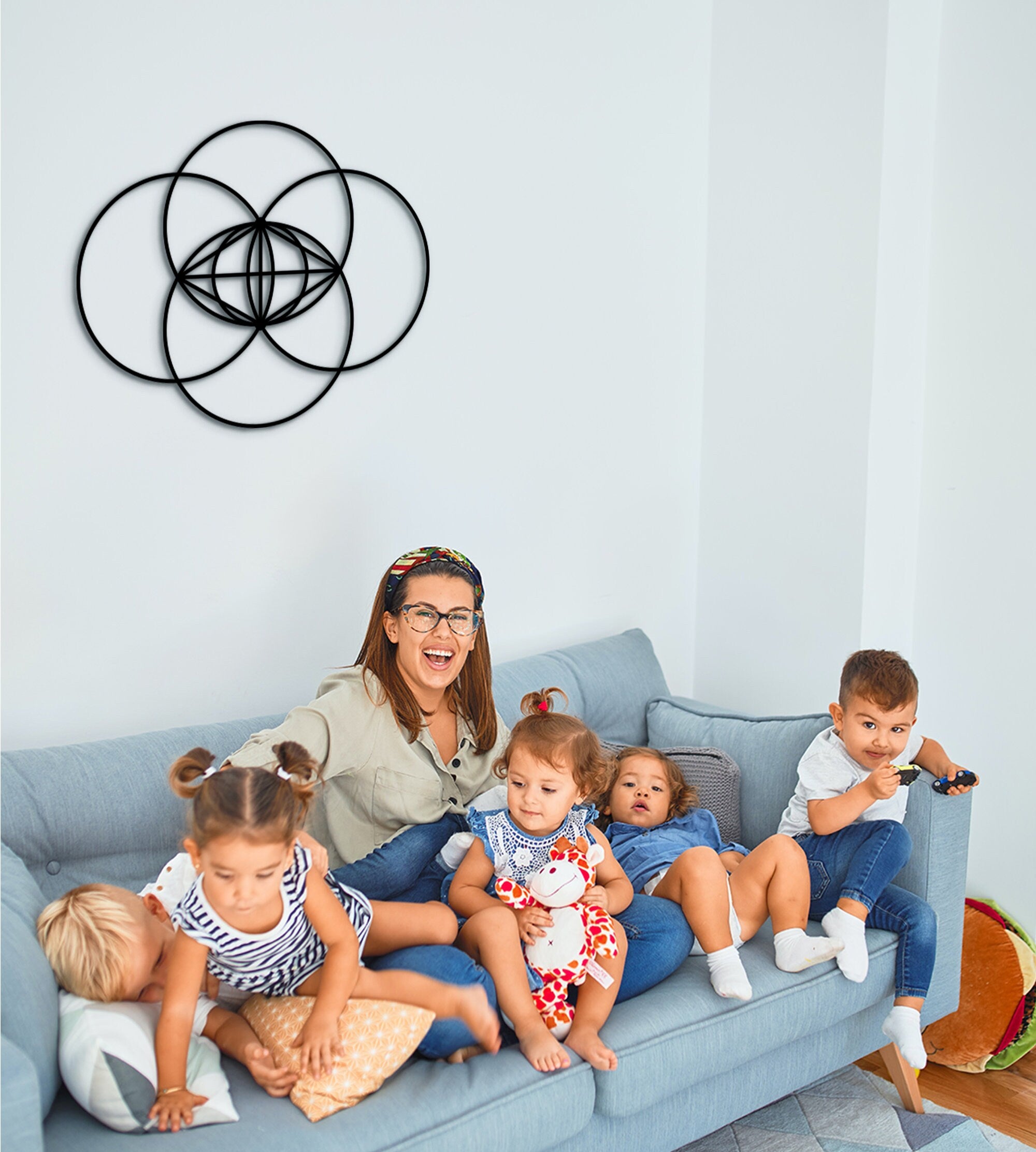 Vesica Piscis Wood Wall Art: Sacred Geometry Decor
