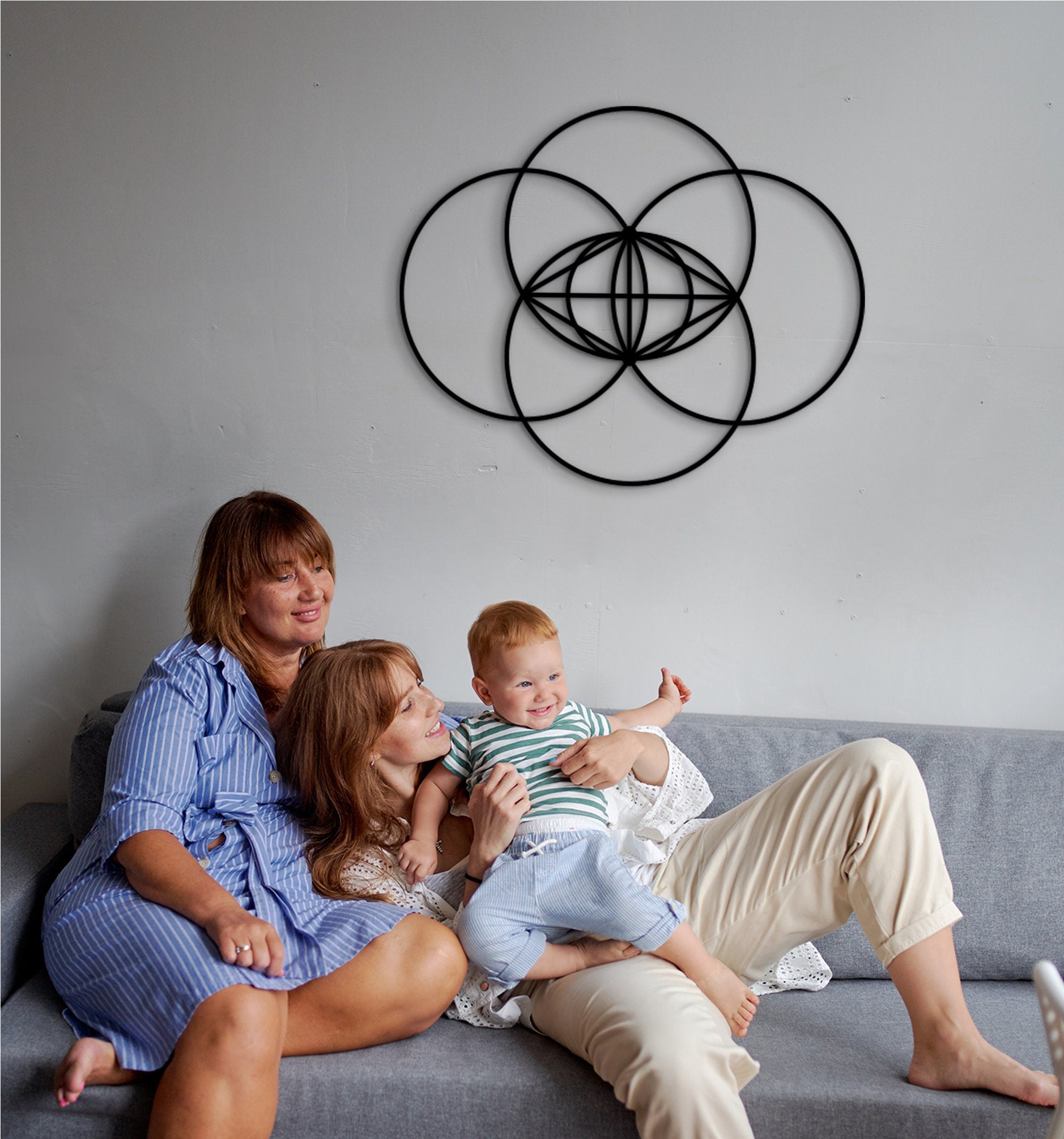 Vesica Piscis Wood Wall Art: Sacred Geometry Decor