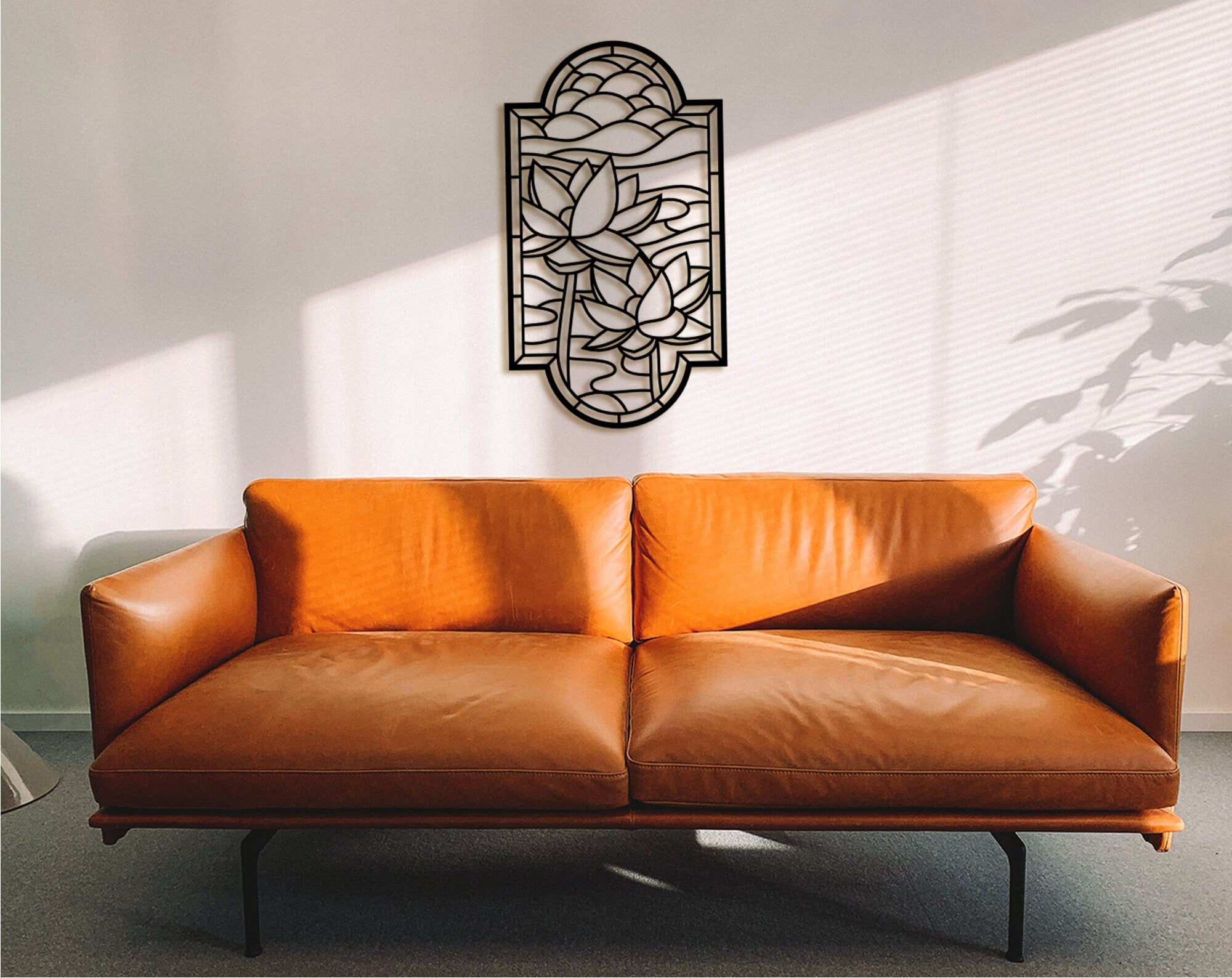 Lotus Flower Wood Wall Decor: Mandala Panel Art