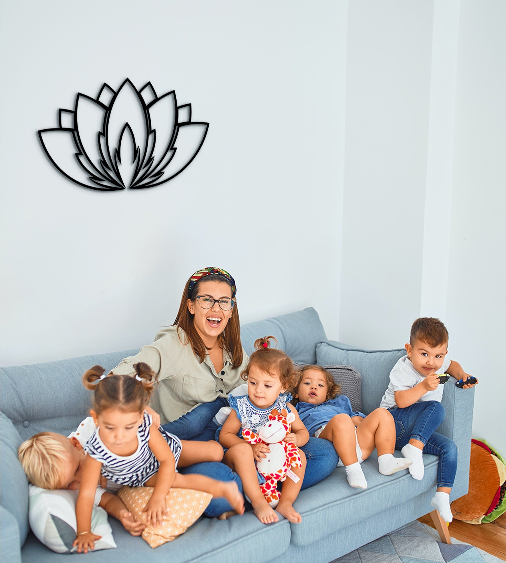 Lotus Flower Wood Wall Decor: Mandala Art Sign