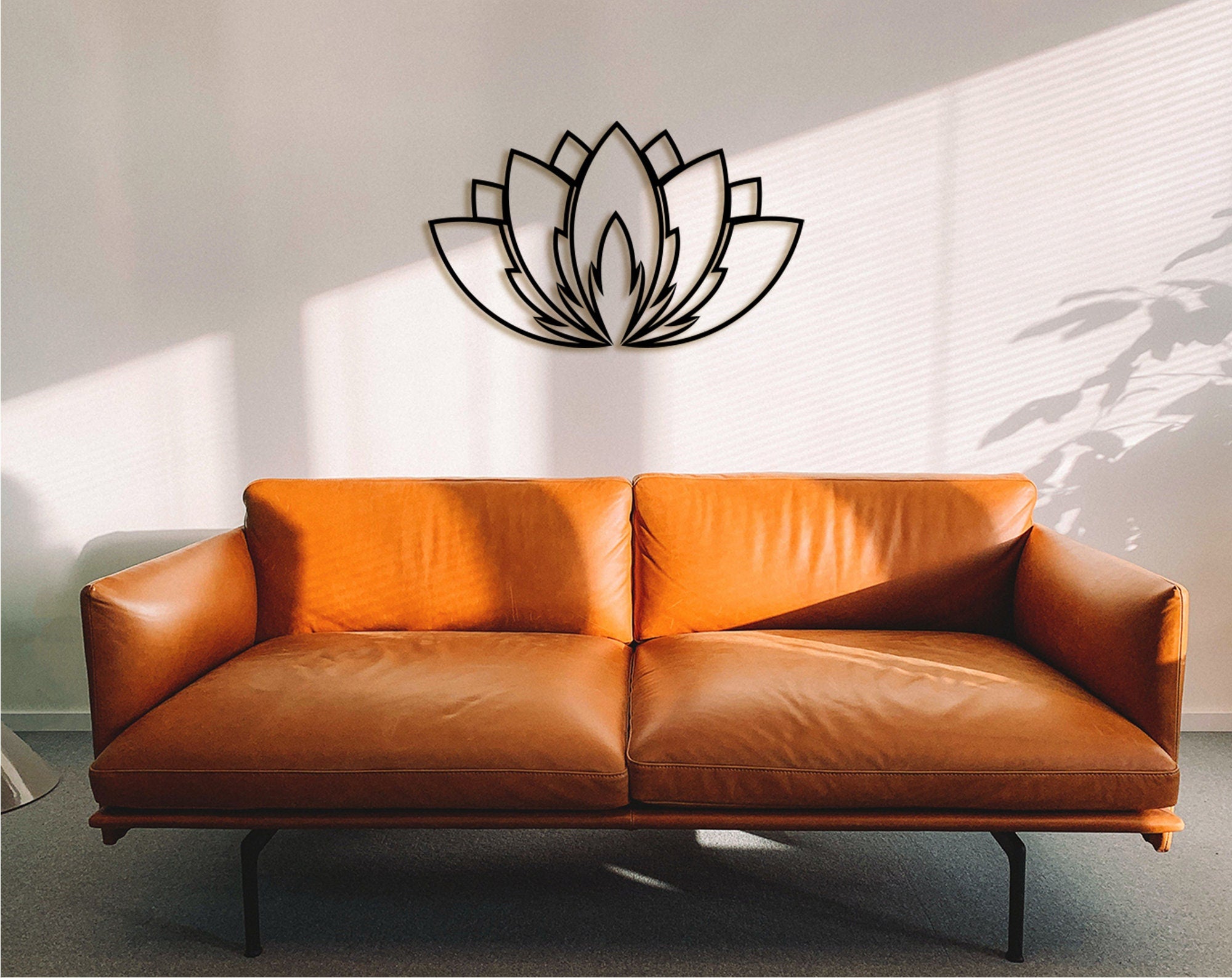 Lotus Flower Wood Wall Decor: Mandala Art Sign