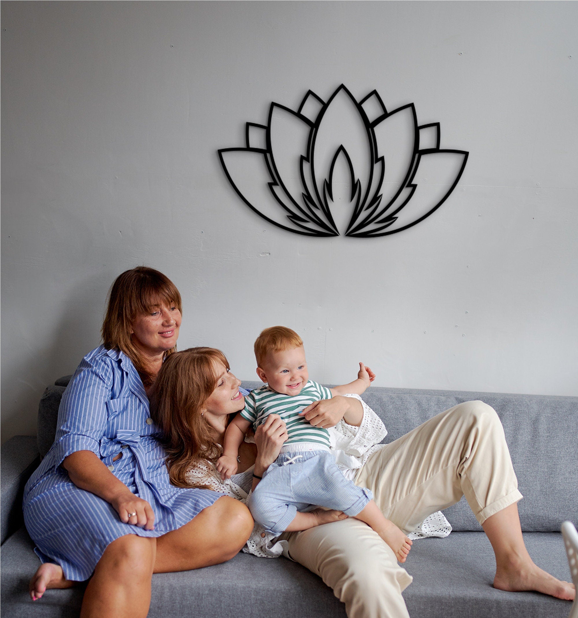 Lotus Flower Wood Wall Decor: Mandala Art Sign
