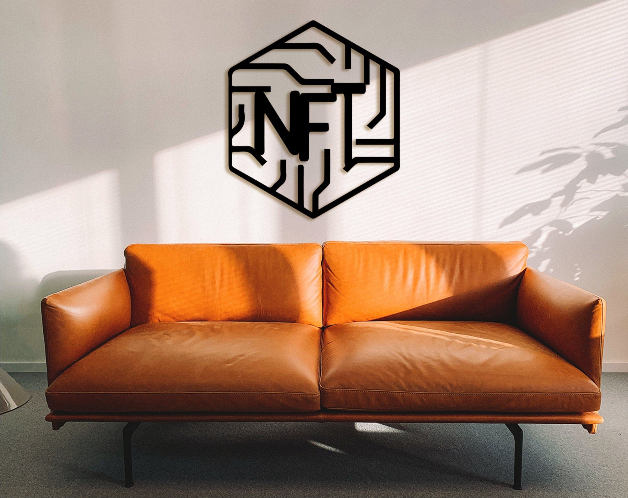 3D NFT Wood Sign: Modern Wall Art Decor