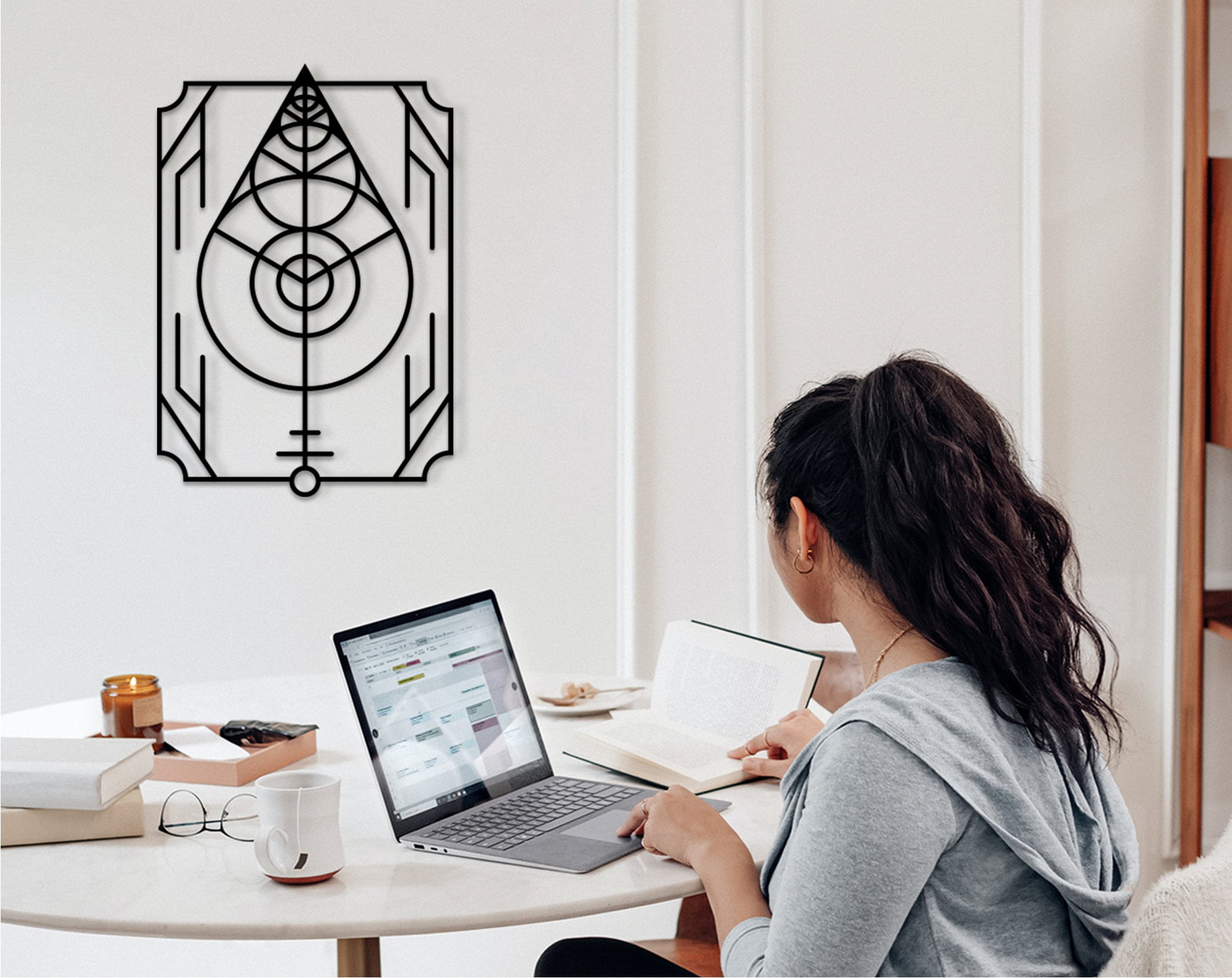 Geometric Leaf Wooden Wall Decor: Modern Art Hanging