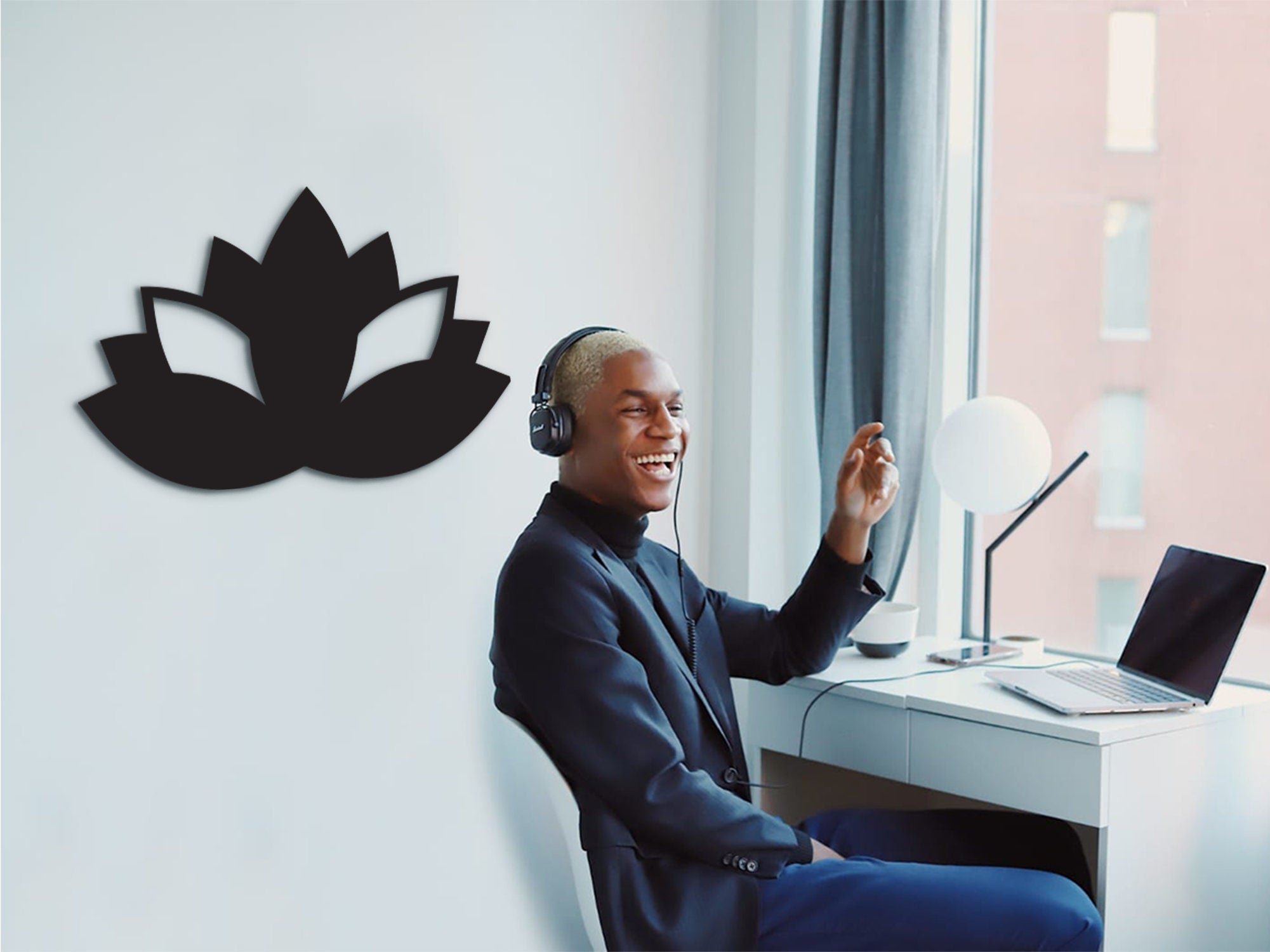 Wooden Lotus Flower Wall Decor: Mandala Art Sign
