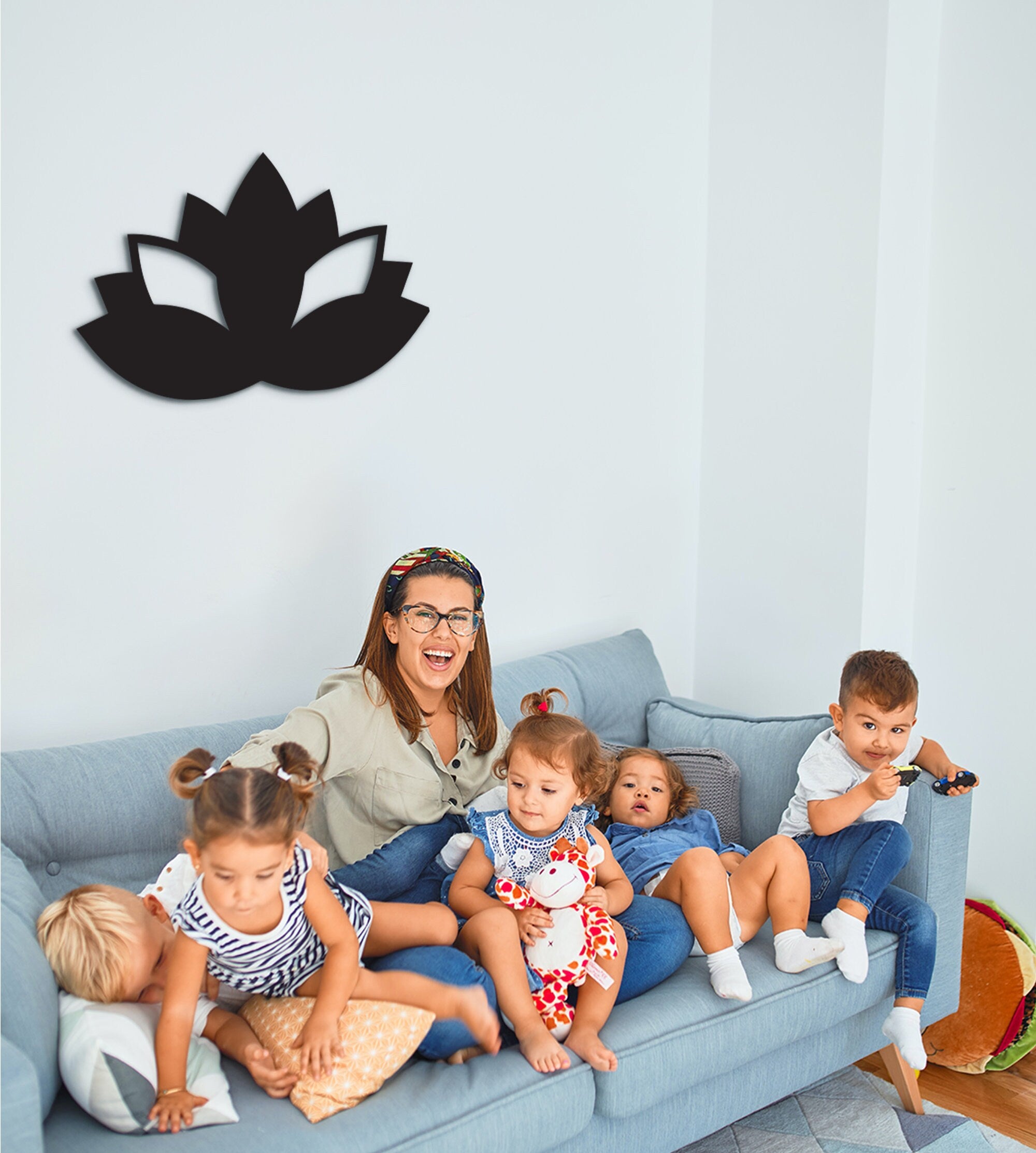 Wooden Lotus Flower Wall Decor: Mandala Art Sign