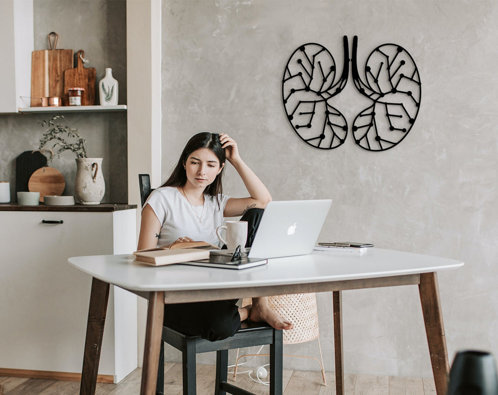 Lungs Wall Decor: 3D Shadow Effect, Medical Office Art