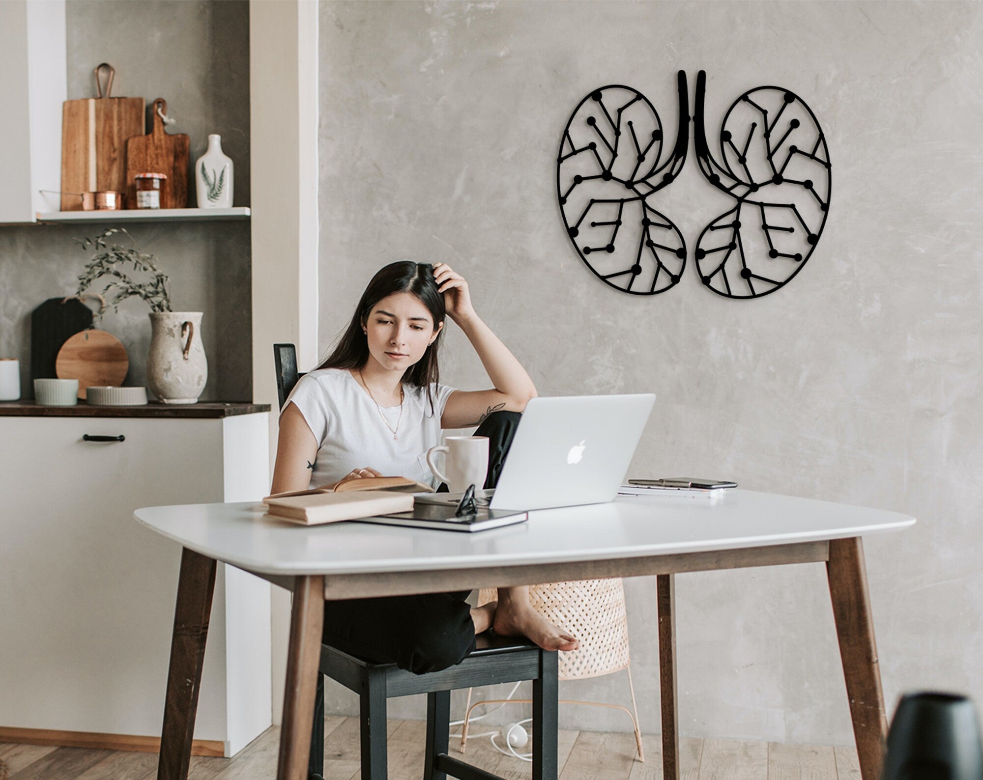 Lungs Wall Decor: 3D Shadow Effect, Medical Office Art