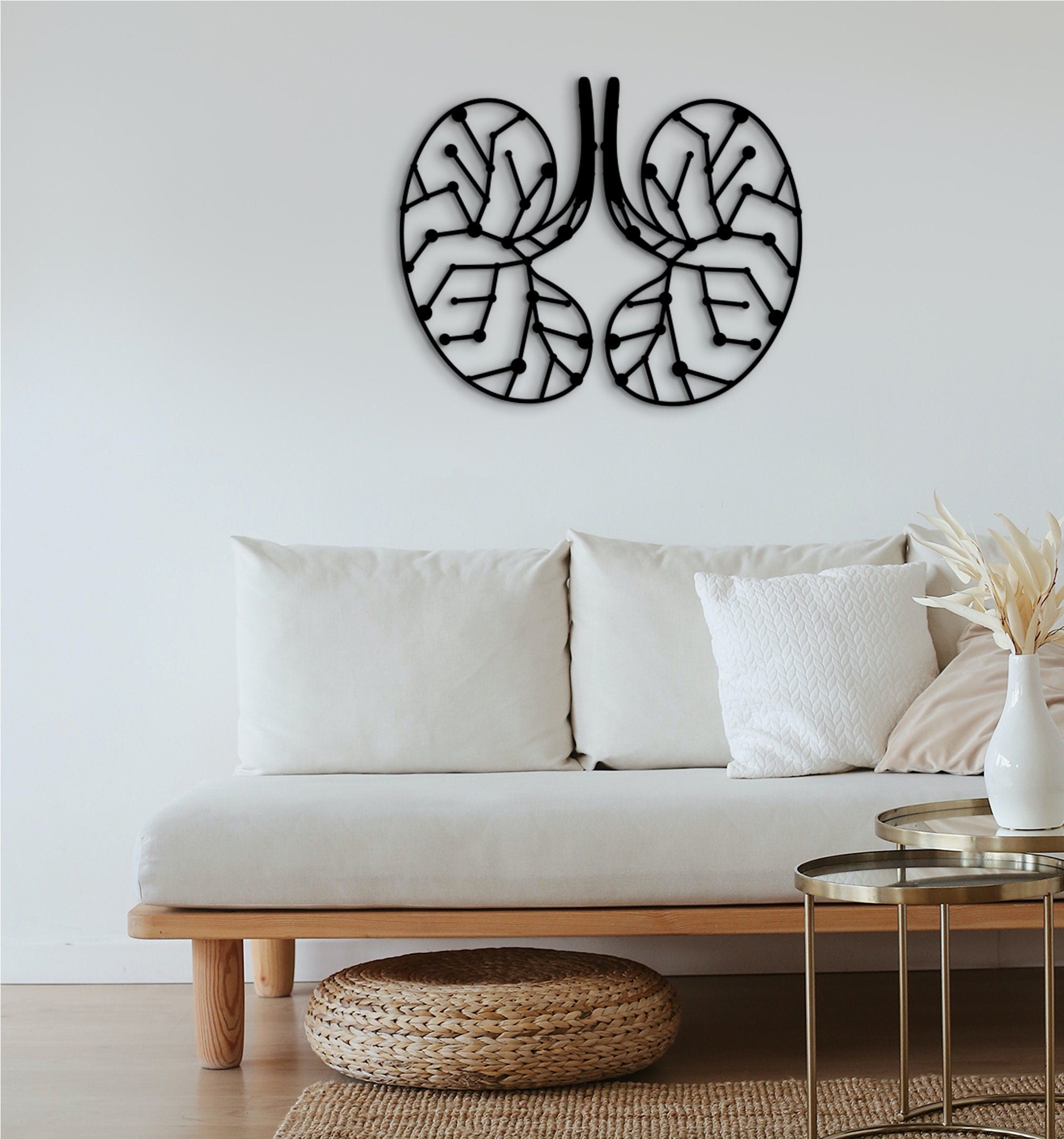 Lungs Wall Decor: 3D Shadow Effect, Medical Office Art