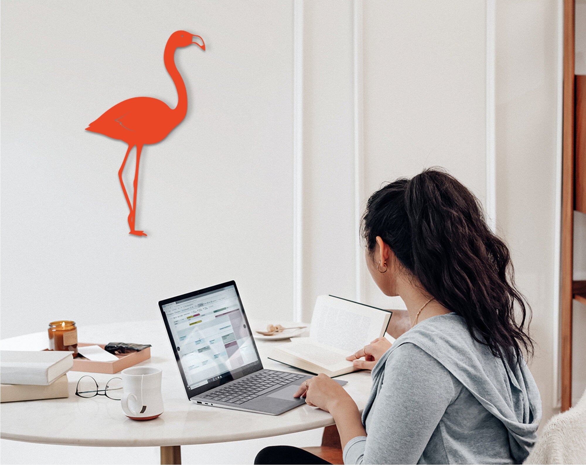 Geometric Flamingo Wall Art: 3D Shadow Decor
