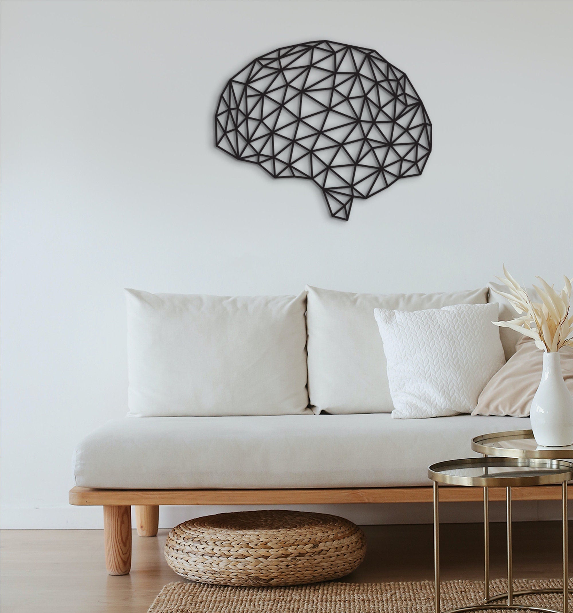 Geometric Brain Wall Art: Neurology Decor, Neuro Gift, Digital Brain Artwork