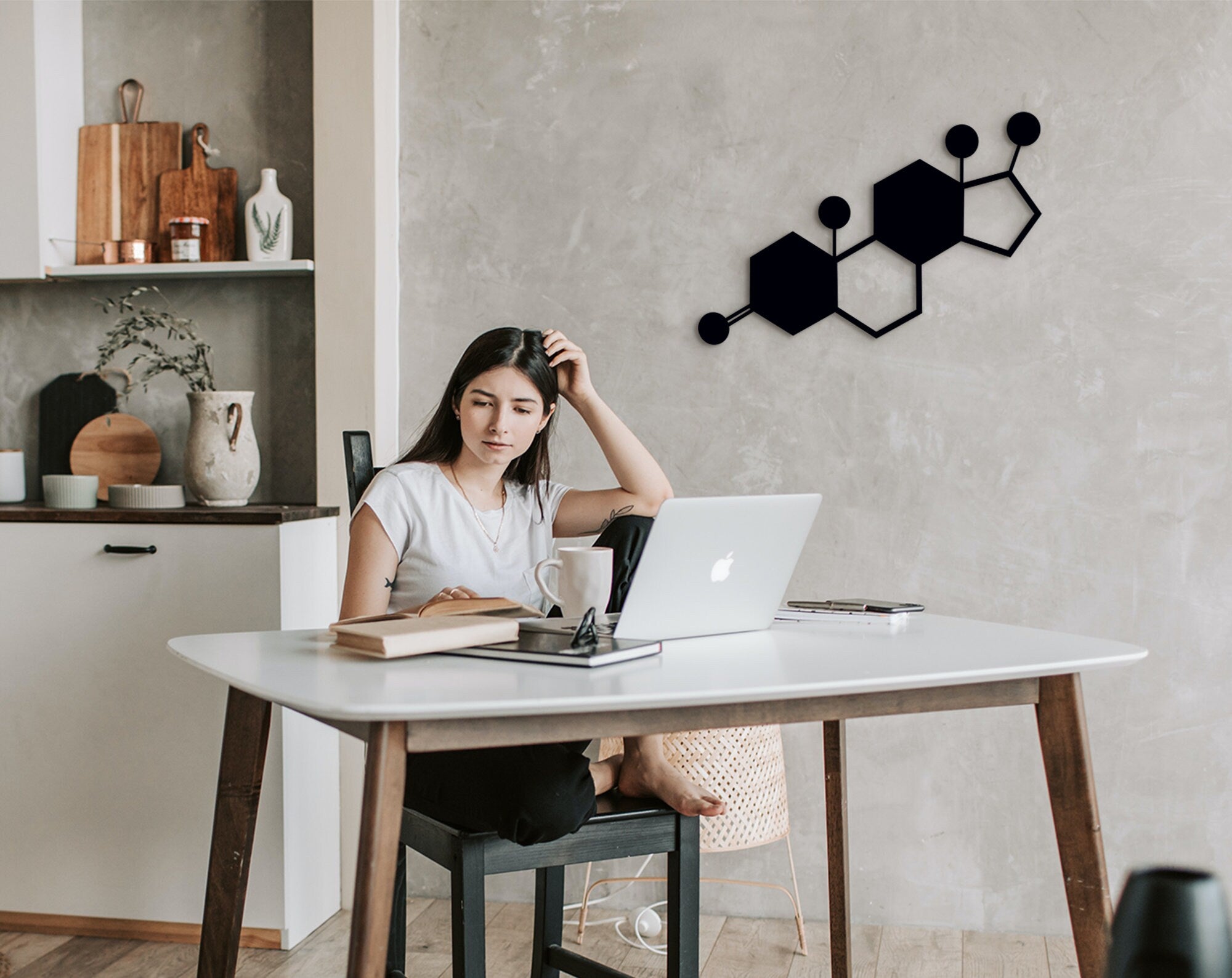 Testosterone Molecule Wood Wall Art: Science Gift