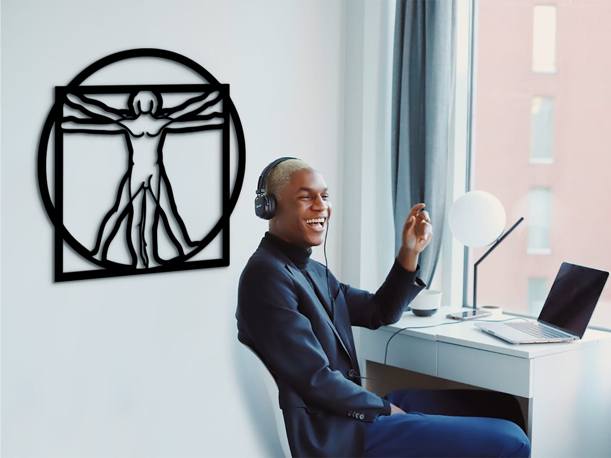 Vitruvian Man Wood Wall Art: Da Vinci Inspired Home Decor