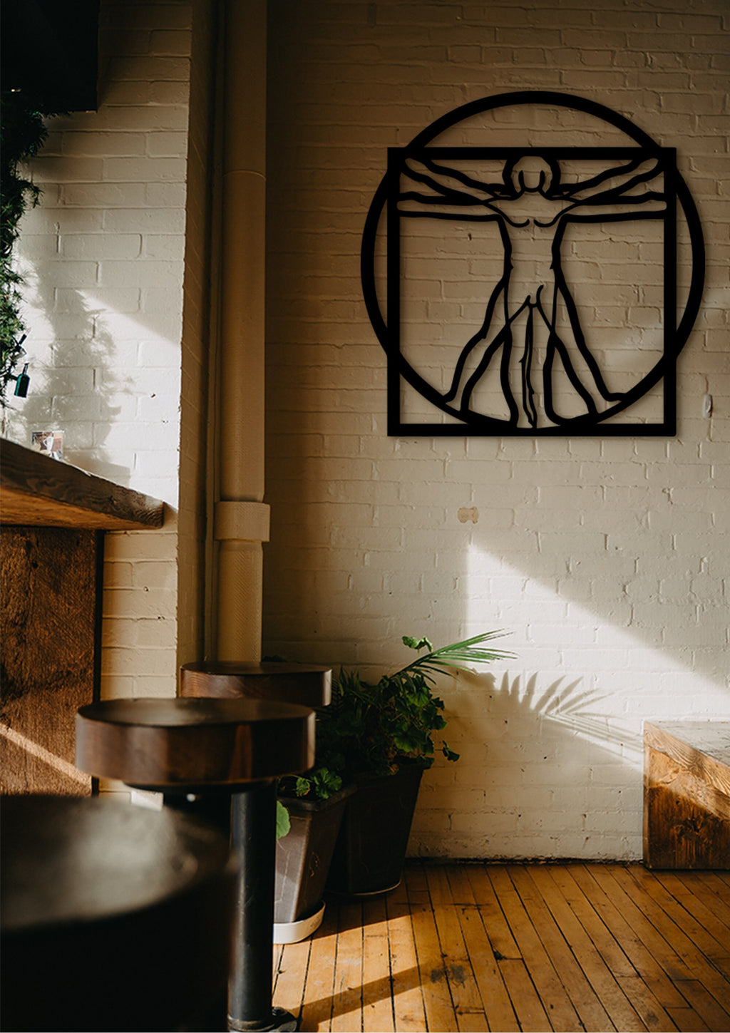 Vitruvian Man Wood Wall Art: Da Vinci Inspired Home Decor