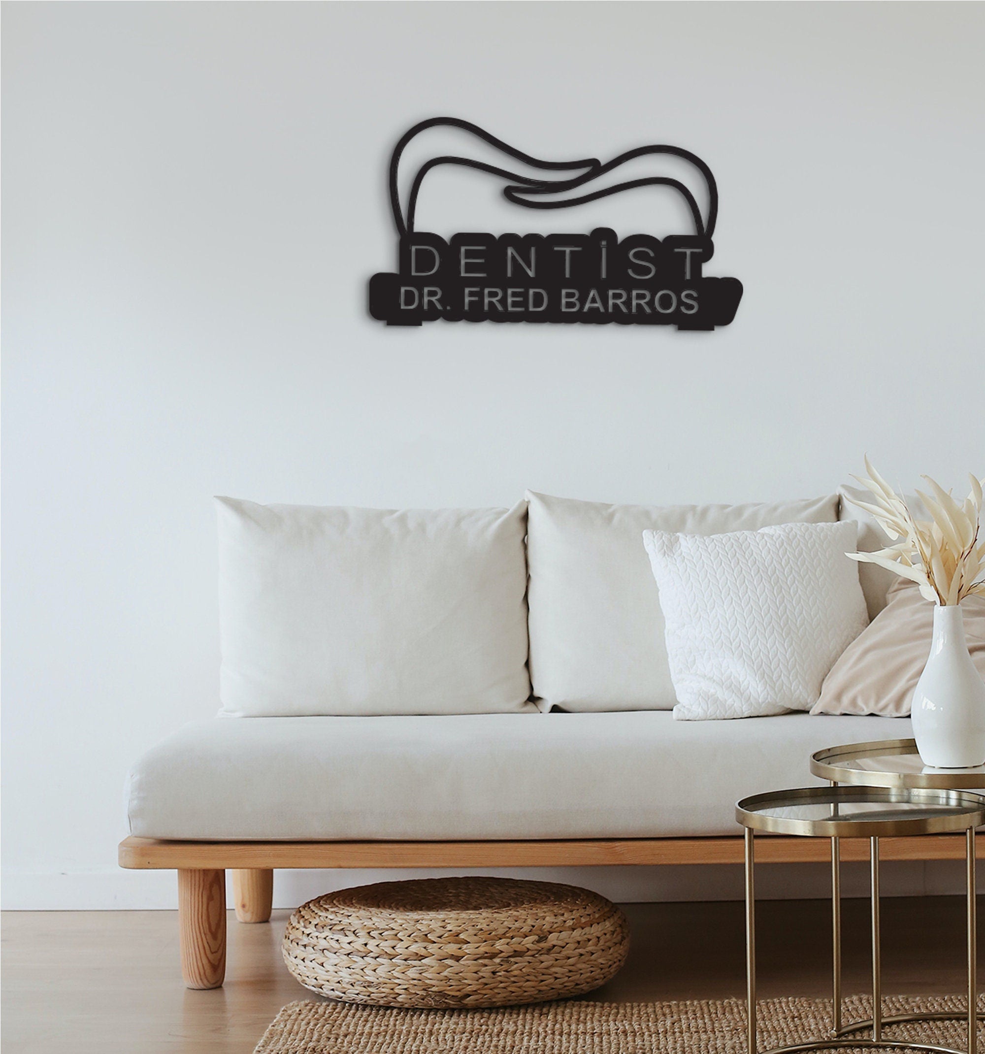 Personalized Dentist Sign, Medical Symbol, Laser Cut Wood