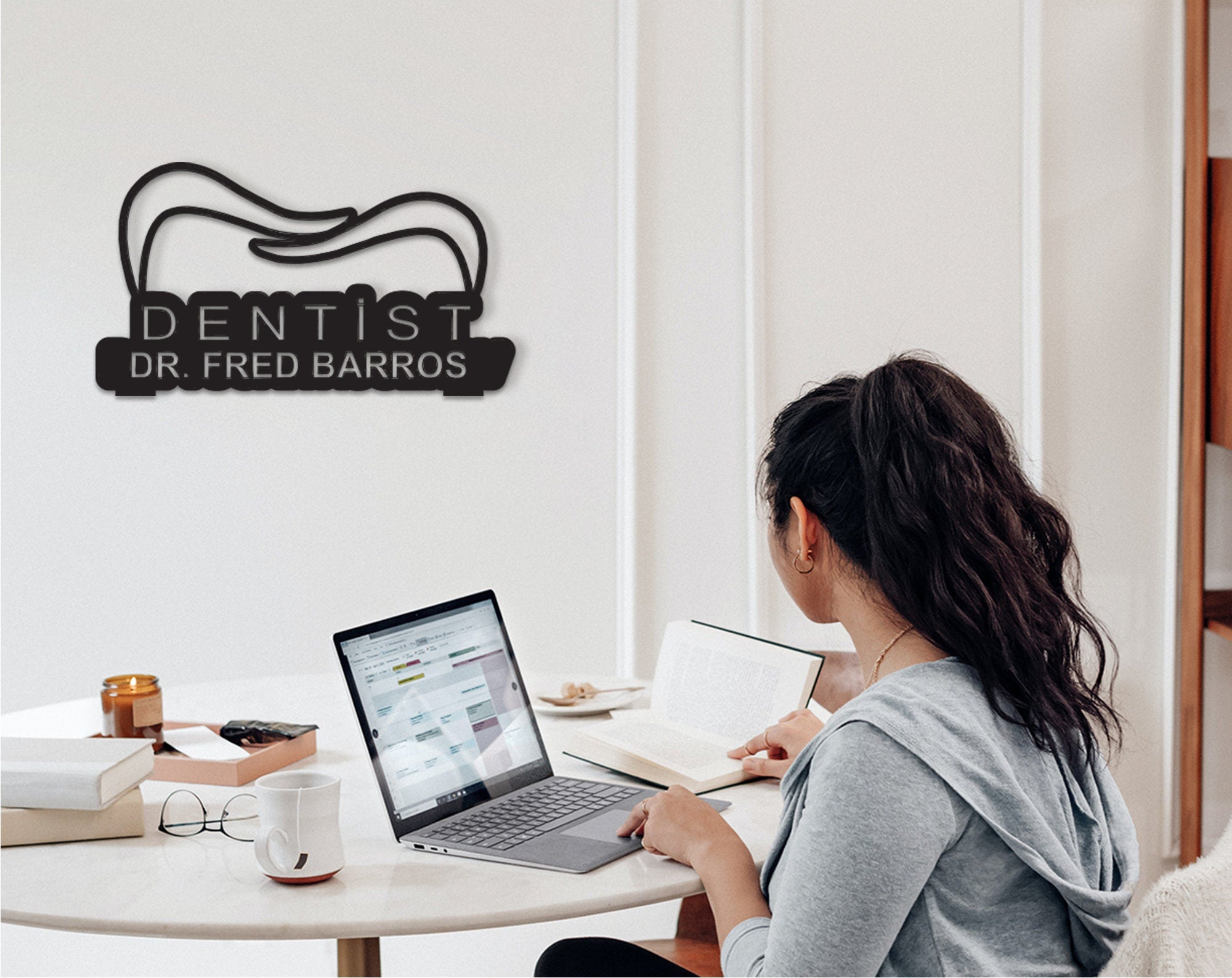 Personalized Dentist Sign, Medical Symbol, Laser Cut Wood