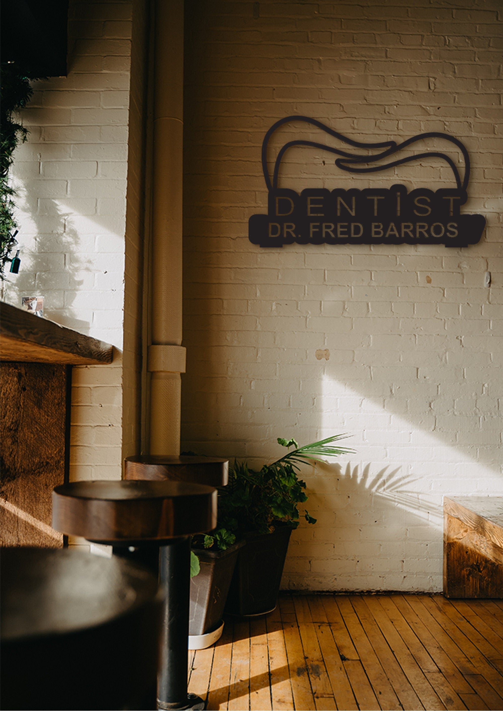 Personalized Dentist Sign, Medical Symbol, Laser Cut Wood